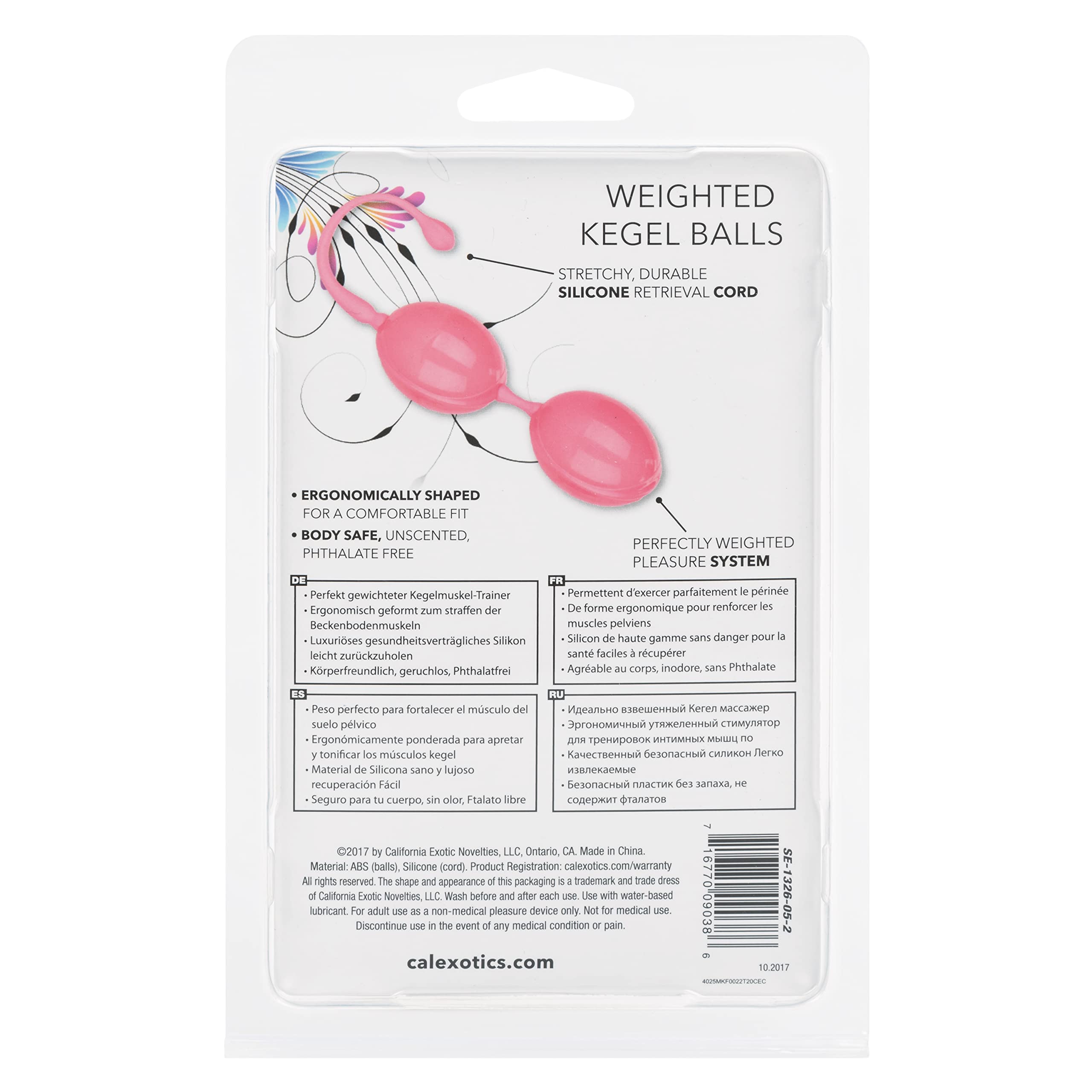 CalExotics Weighted Kegel Balls for Women - Pink Silicone Exercise & Intimacy Trainer - Strengthen Pelvic Floor Muscles - Perfect for Postpartum Recovery & Enhanced Sensation (SE-1326-05-2)