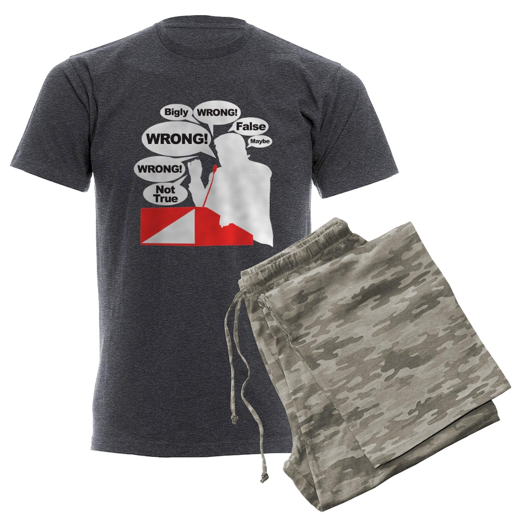 Donald Trump Mr. Right Men's Charcoal Pajama Set - Funny Novelty Sleepwear for Trump Supporters - Perfect for Christmas Gifts, Political Parties & Lounge Wear