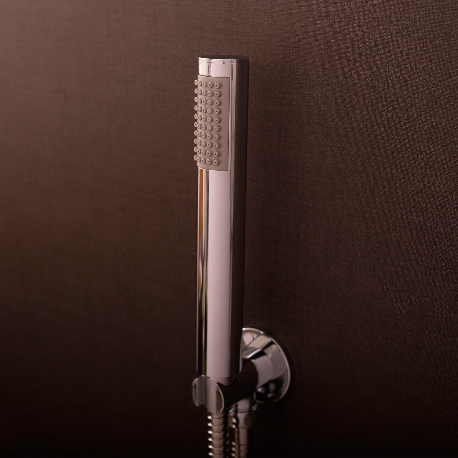 DAX 520 Round Handheld Shower Head with Brass Body & Chrome Finish - 1 3/16 x 7 3/4 Inches - High Pressure Water Saving Showerhead for Bathroom, Spa, and Pet Washing