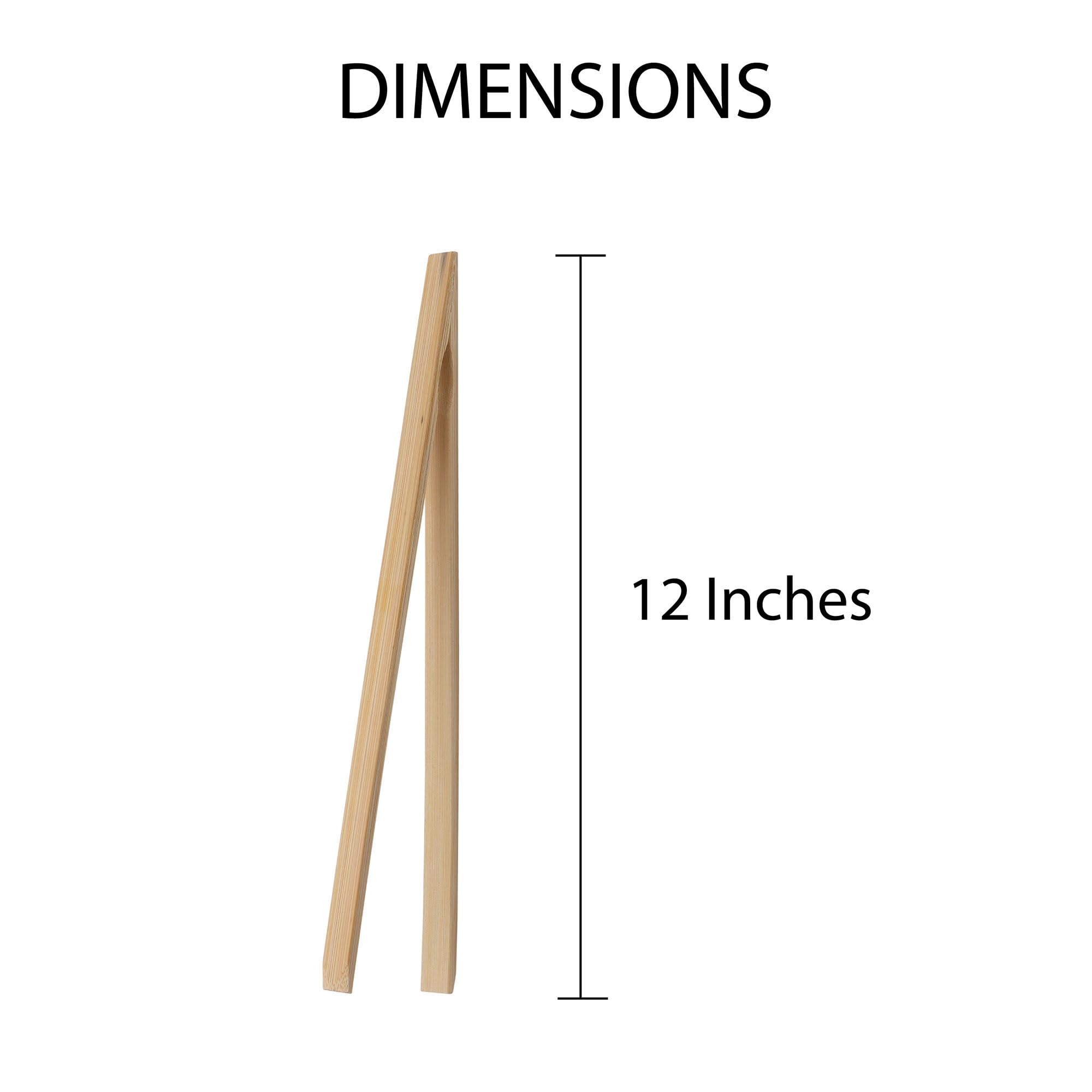 12-Inch Natural Bamboo Toast Tongs for Kitchen - Perfect for Serving, Flipping & Handling Hot Bread, Bagels & Pastries Safely