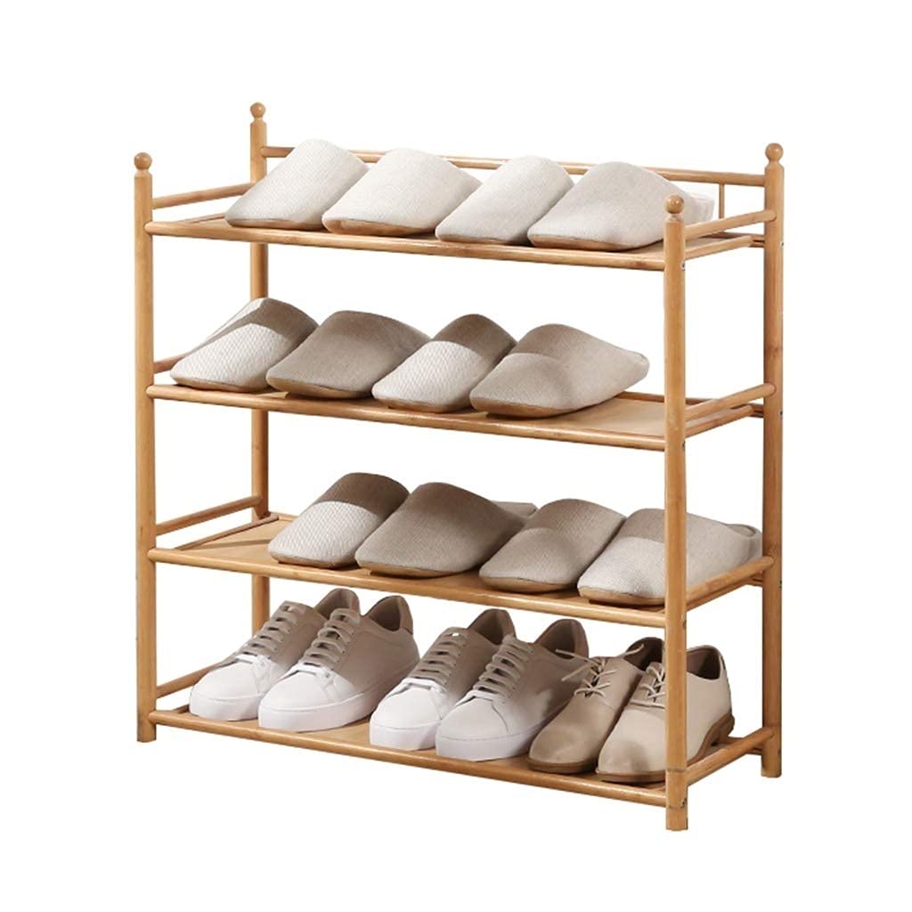 Tingting1992 4-Tier Shoe Rack Organizer - Stackable Storage Shelf for 12 Pairs of Shoes - Space Saving Design for Living Room, Bedroom, Hallway & Entryway (80cm/31.5in) - Perfect for Small Spaces & Apartment Organization