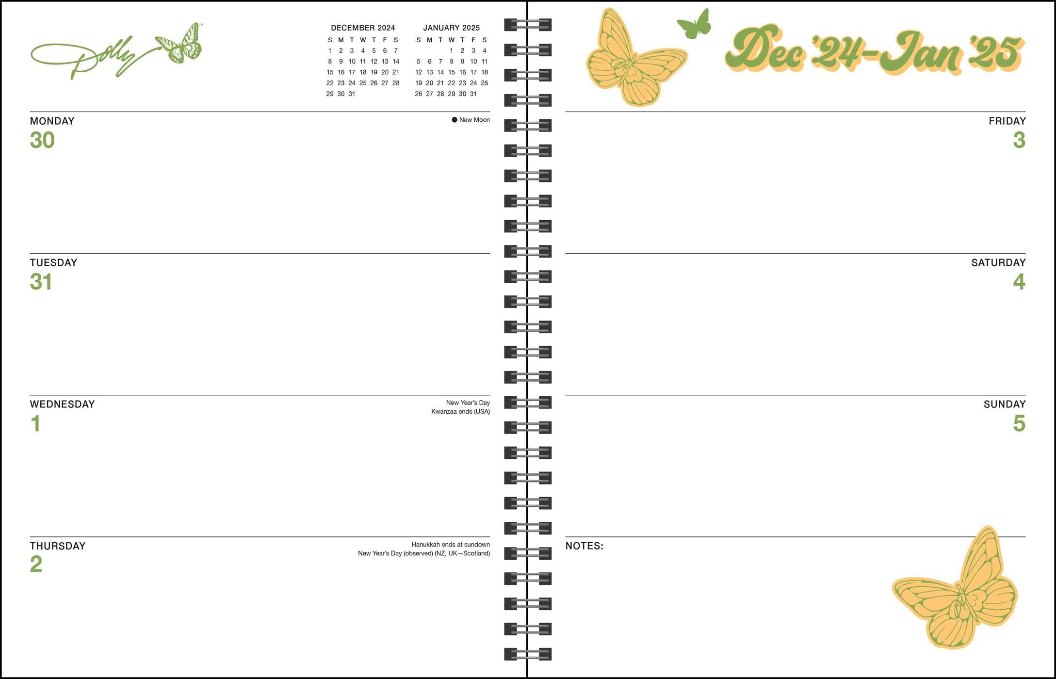 Dollyisms 2025 Softcover Monthly & Weekly Planner Calendar - Perfect for Organizing Schedules, Tracking Goals, and Daily Planning at Home, School, or Office