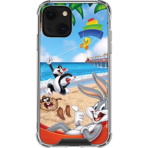 Skinit Clear Phone Case for iPhone 13 Mini - Official Looney Tunes Beach Design | Slim Protective Cover | Perfect for Summer Travel & Everyday Use