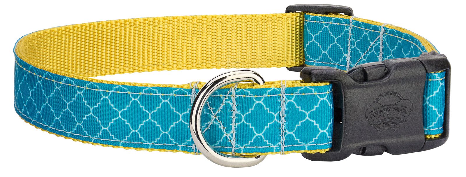 Country Brook Design - Premium Chic Ribbon Dog Collar for Small & Medium Dogs | Stylish & Comfortable Pet Accessory for Daily Walks, Grooming & Special Occasions