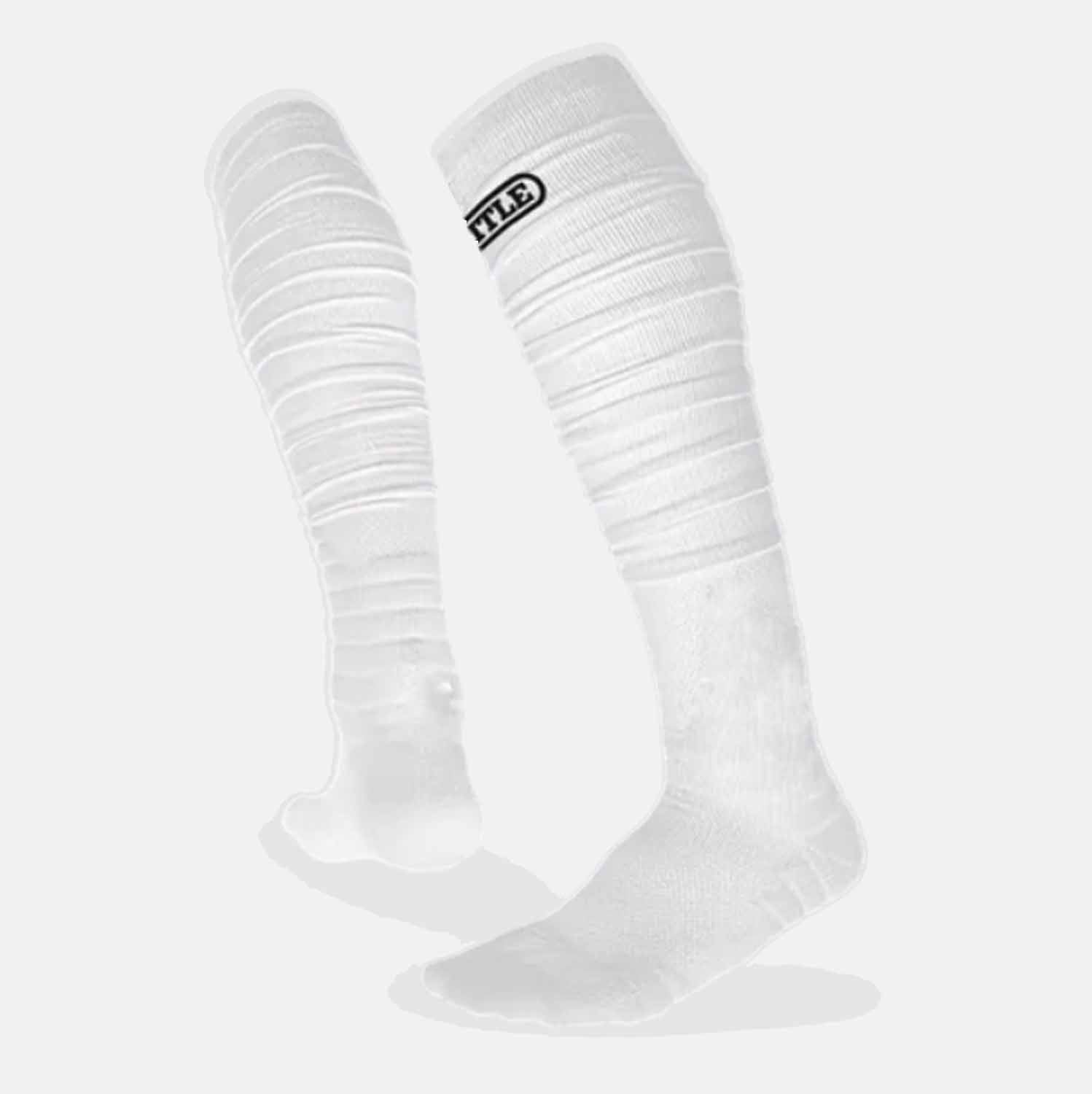 Men's White Long Football Socks - High Performance Athletic Socks for Soccer, Running & Sports - Breathable Cushioned Crew Socks for Training, Games & Workouts