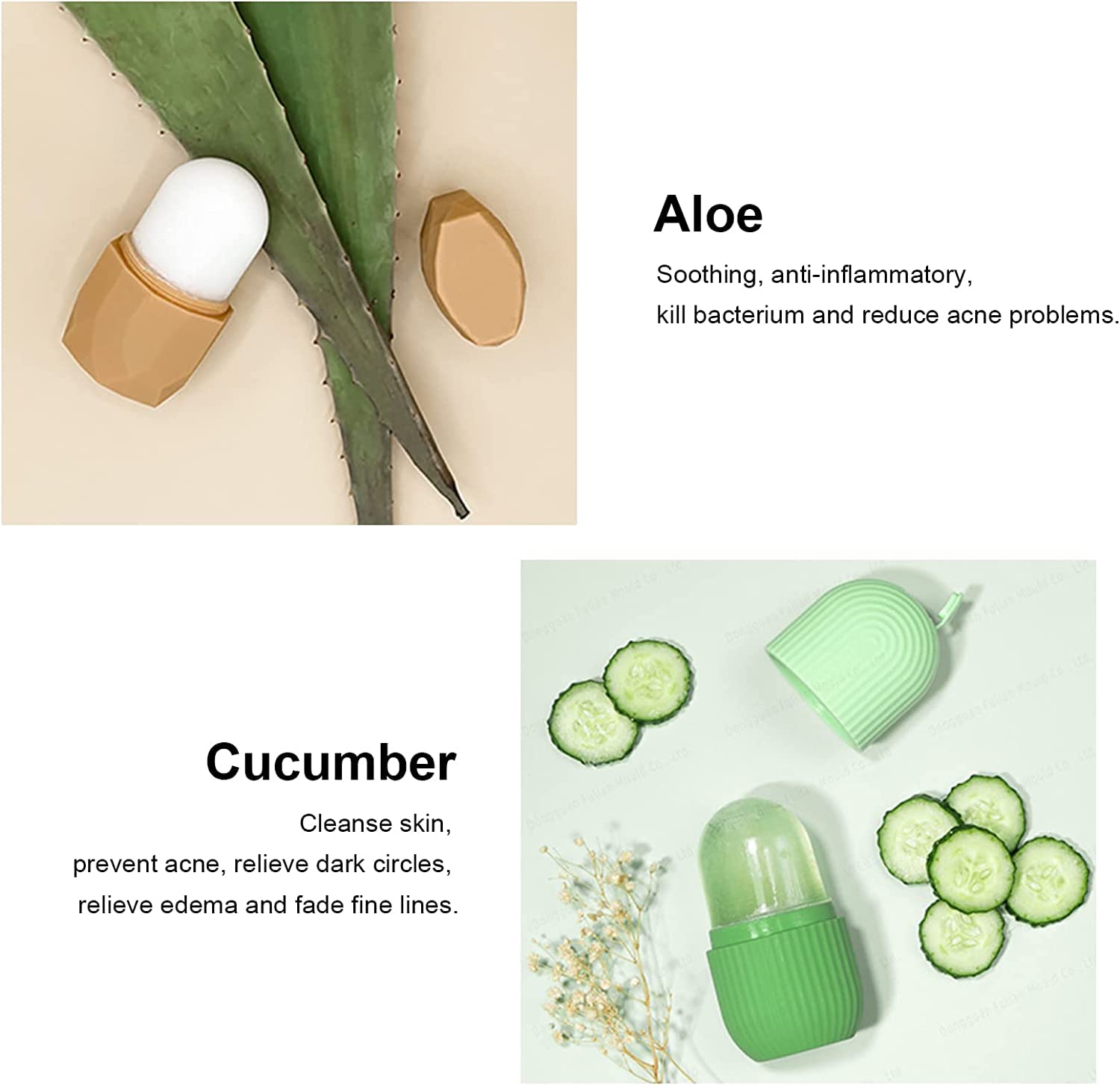 Reusable Ice Face Roller & Silicone Mold Holder - Skin Care Massage Tool to Shrink Pores & Reduce Acne | Cooling Therapy for Puffy Eyes, Sunburn Relief & Morning Facial Routine