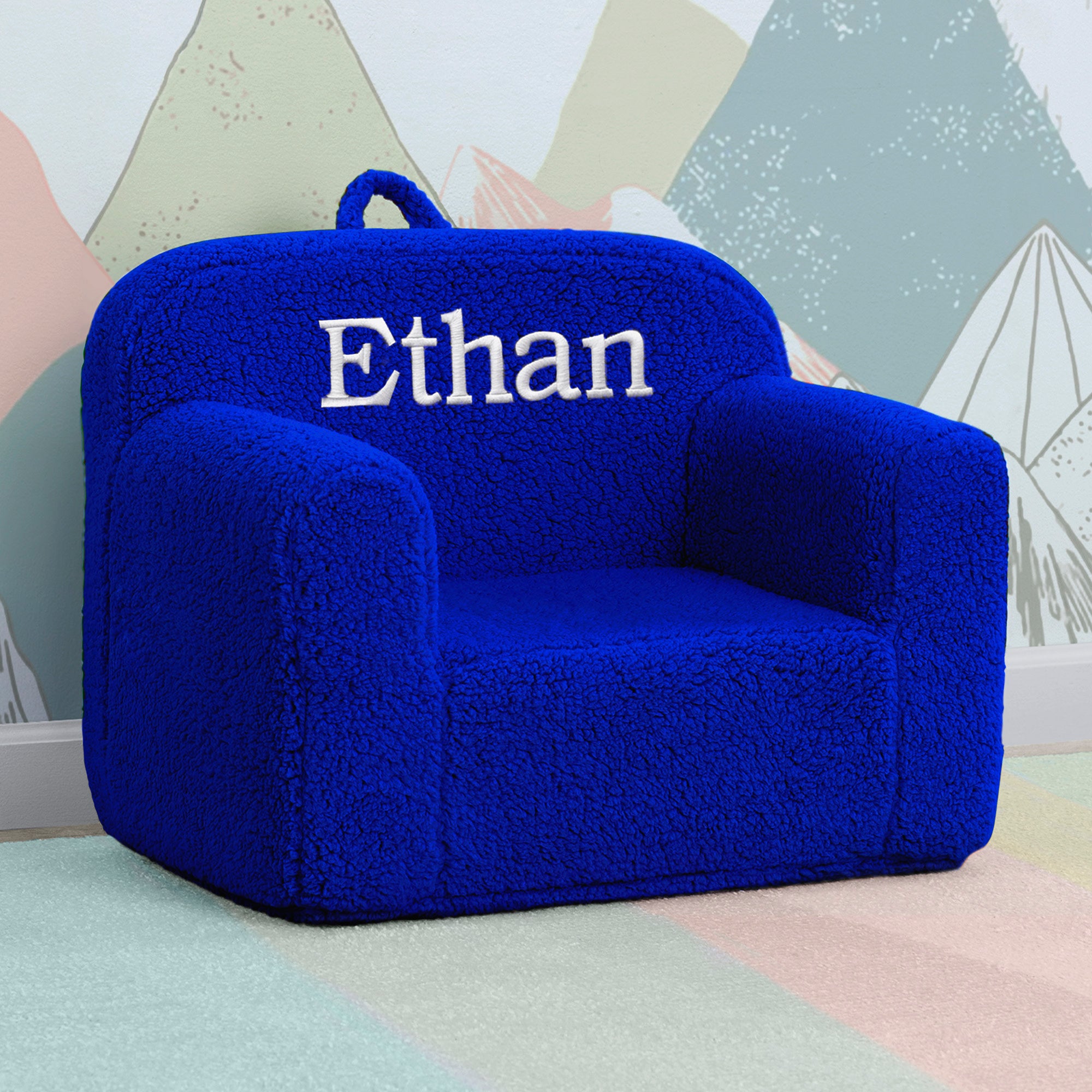 Personalized Cozee Sherpa Kids Chair - Soft Plush Fleece Seat with Custom Name - Perfect for Nursery, Bedroom & Playroom - Cozy Reading Nook & Relaxation Spot for Toddlers