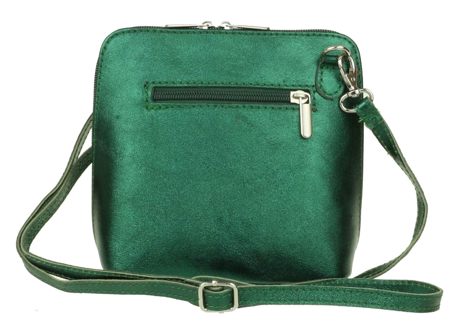 Stylish Small Vera Pelle Genuine Metallic Leather Handbag for Women - Italian Mini Crossbody Shoulder Bag | Perfect for Work, Travel & Evening Out