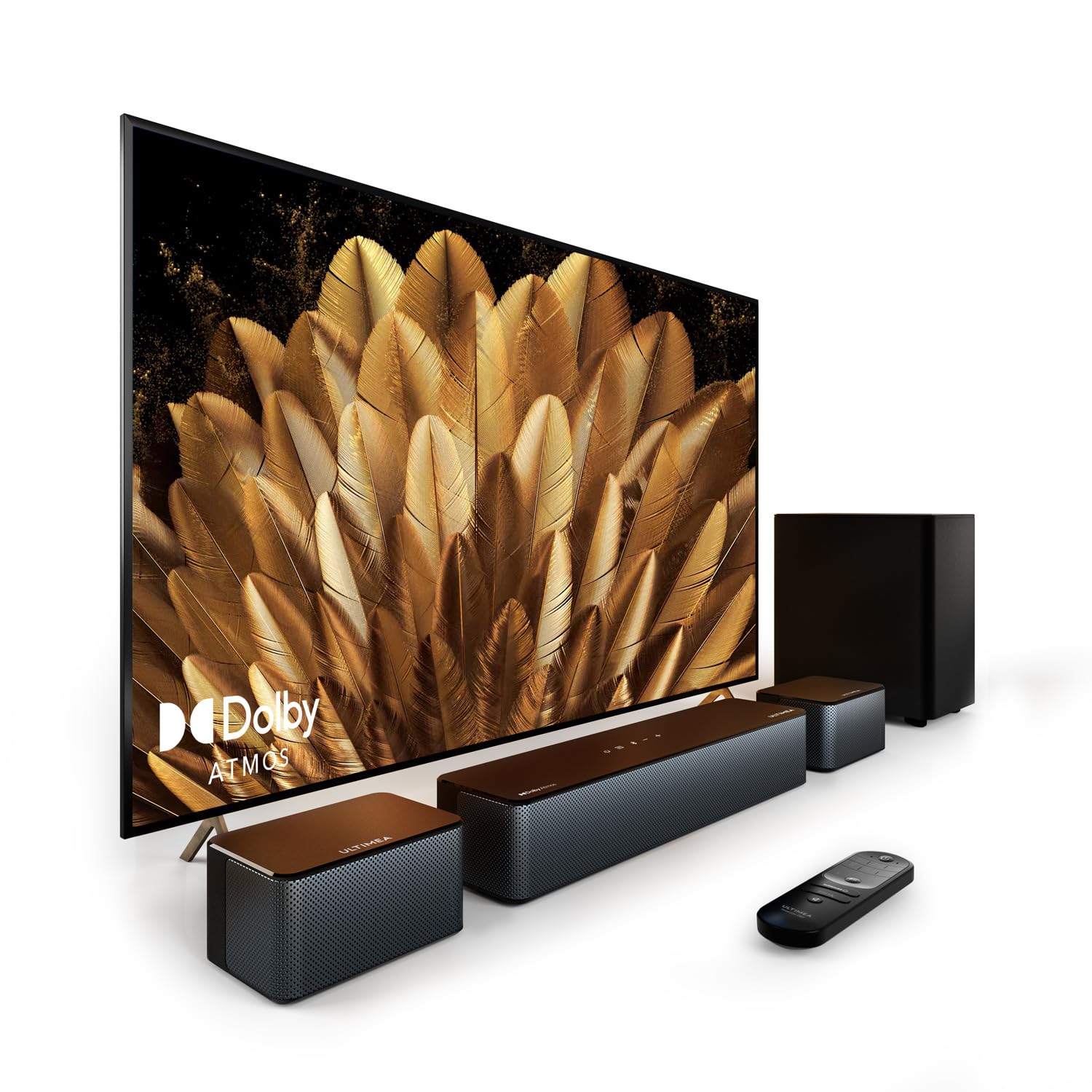 ULTIMEA D60 5.1 Channel Dolby Atmos Soundbar with Wireless Subwoofer - 410W Peak Power Home Theater System for Smart TV - Adjustable Bass Boost & Surround Sound - Perfect for Movies, Gaming & Music (2024 Model)