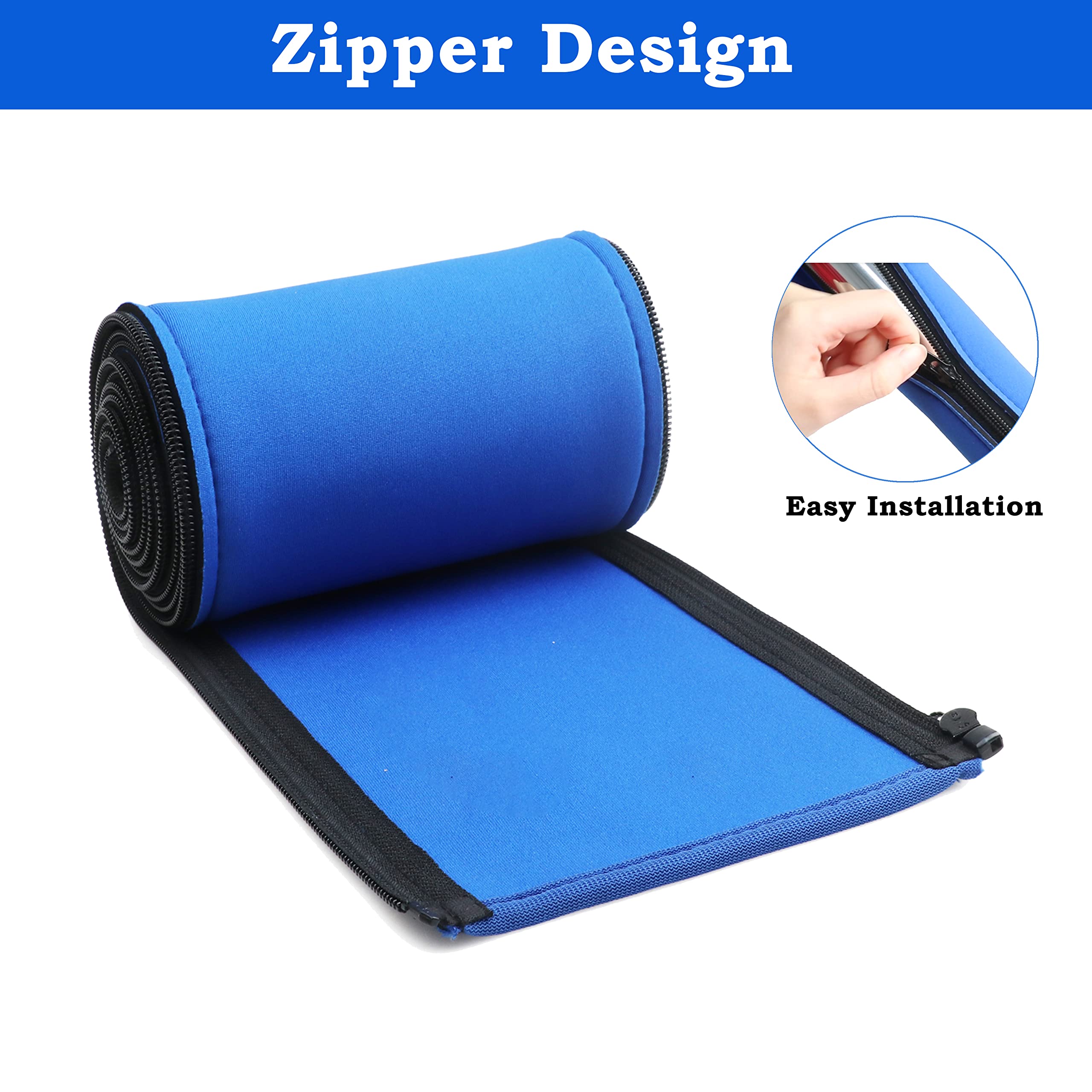 Pool Handrail Cover - Slip Resistant Zippered Hand Grip Rail Cover, Safety Rail Grip Sleeve for Inground Swimming Pools (10ft, Royal Blue) - Perfect for Pool Safety & Deck Protection
