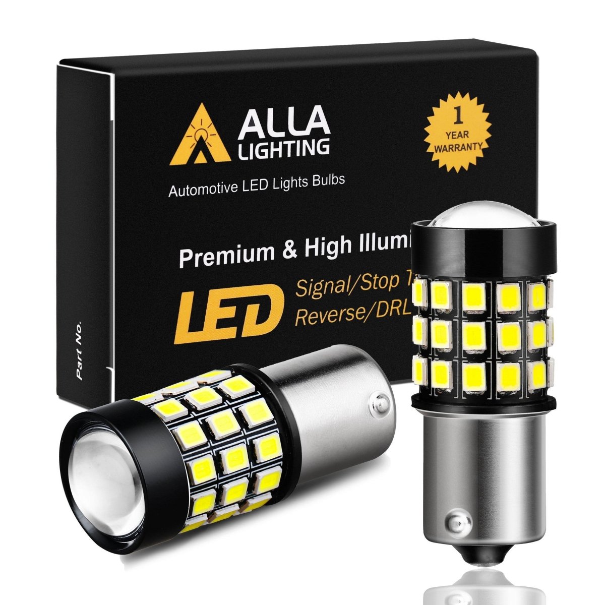 BA15S 1156 LED Bulbs - 39 SMD 2835 Chips, Super Bright White/Red/Amber Yellow Replacement Lights - Perfect for Car Tail Lights, Turn Signals, and Marine Applications