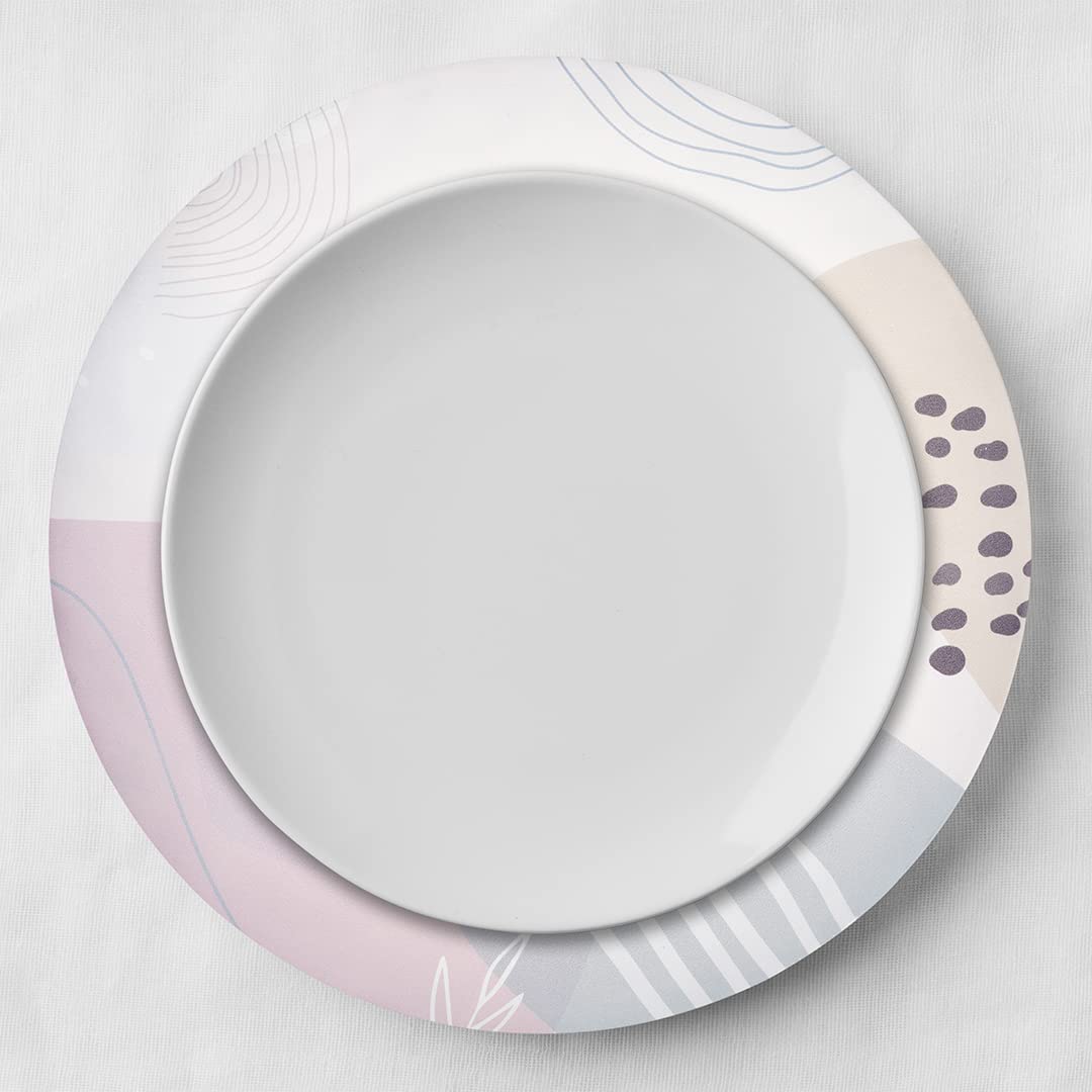 Koyal Wholesale 13-Inch Modern Abstract Acrylic Charger Plates - Bulk Set of 24, Heavy Duty Dinner Plates for Weddings, Birthdays, Baby Showers & Special Events - Elegant Tableware for Formal Dining & Party Decor