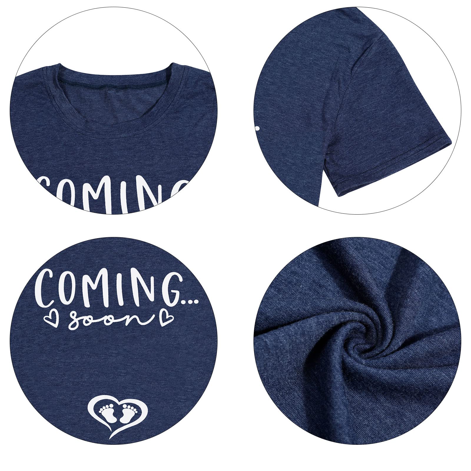 VILOVE 'Coming Soon' Pregnancy Announcement T-Shirt for Women - Cute Maternity Tee for Expecting Moms & Baby Shower Gift - Perfect for Gender Reveals & Maternity Photoshoots