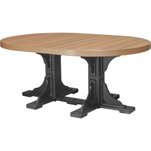 4ft x 6ft Oval Dining Table - Poly Resin Outdoor Patio Table for Garden, Poolside & Backyard Entertaining - Weatherproof & Durable
