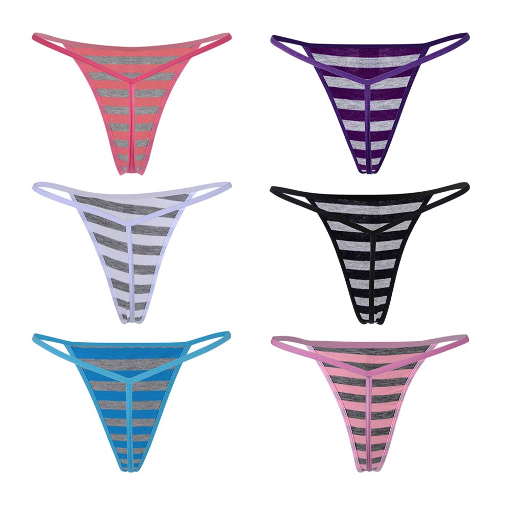 Closecret Cotton G-String Panties for Women - Soft, Lightweight & Breathable Thong & T-Back Underwear - 3/5 Pack Multipack for Daily Wear, Yoga & Intimate Moments