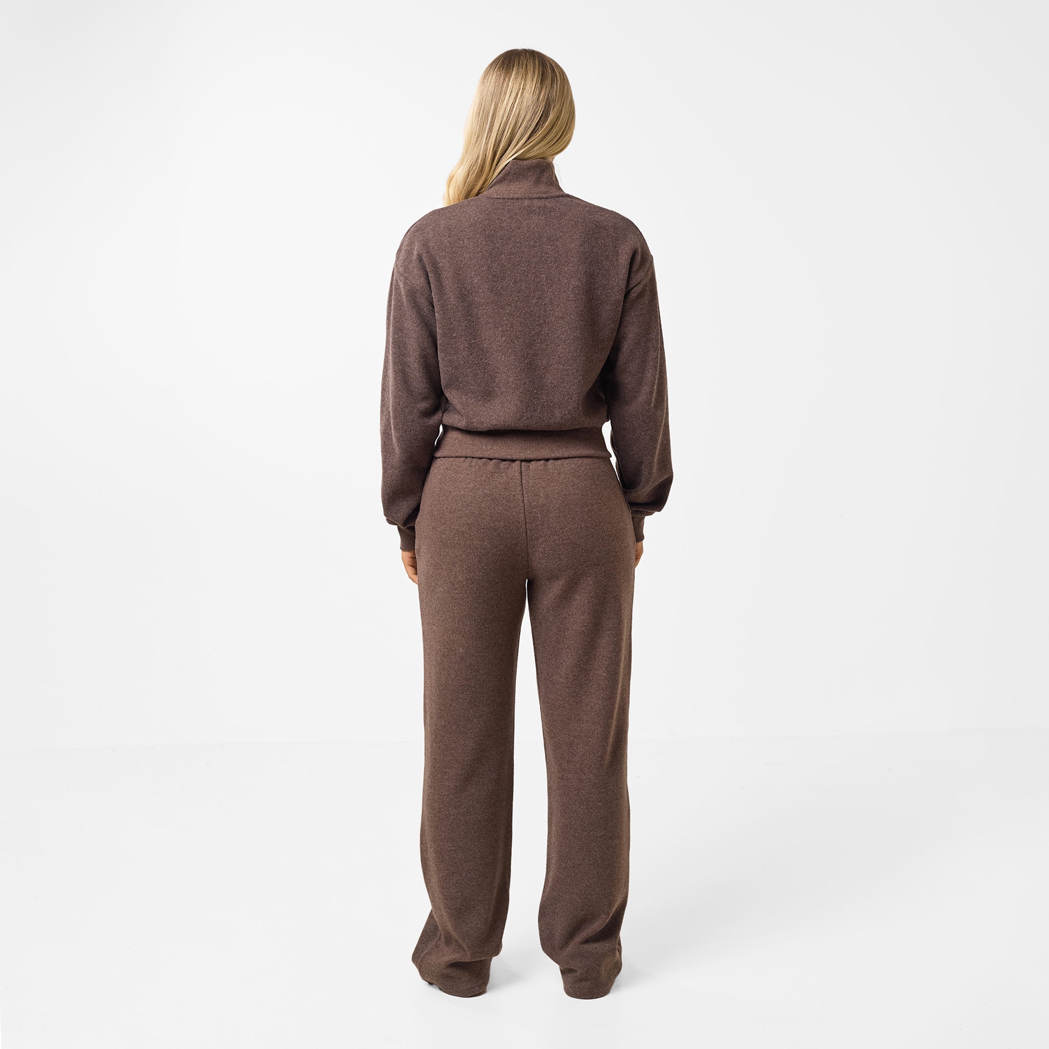 Soft Knit Wide Leg Pants for Women - Comfortable High Waisted Lounge Pants in Coffee Brown | Perfect for Yoga, Home Wear & Casual Outfits