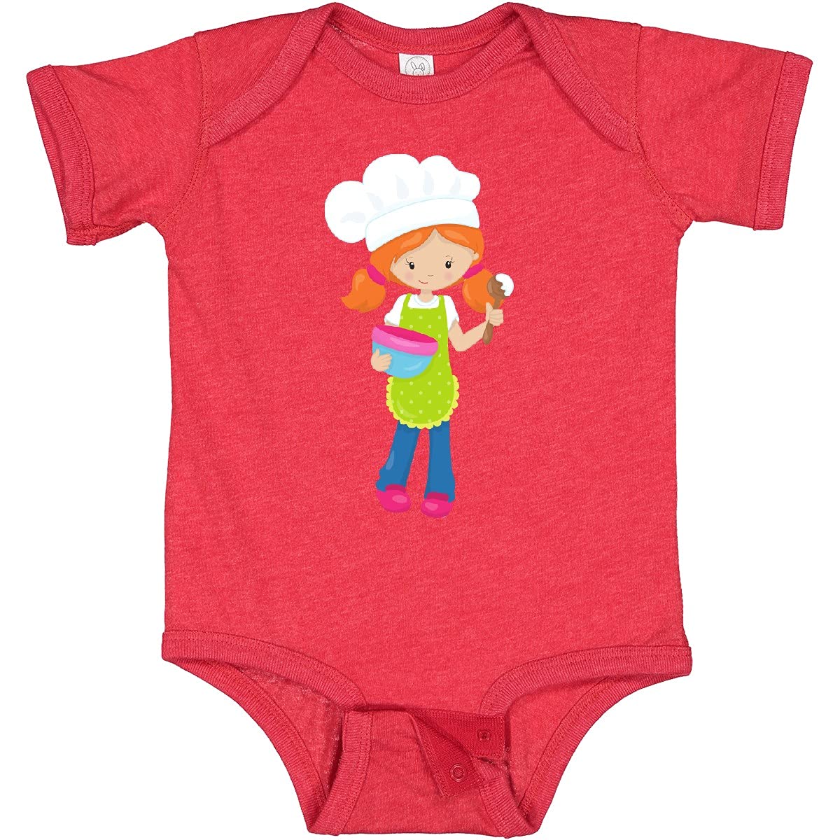Inktastic Cute Orange Hair Baby Baker Bodysuit - Adorable Baking-Themed Outfit for Infants & Toddlers - Perfect for Baking Parties, Photo Shoots & Everyday Wear