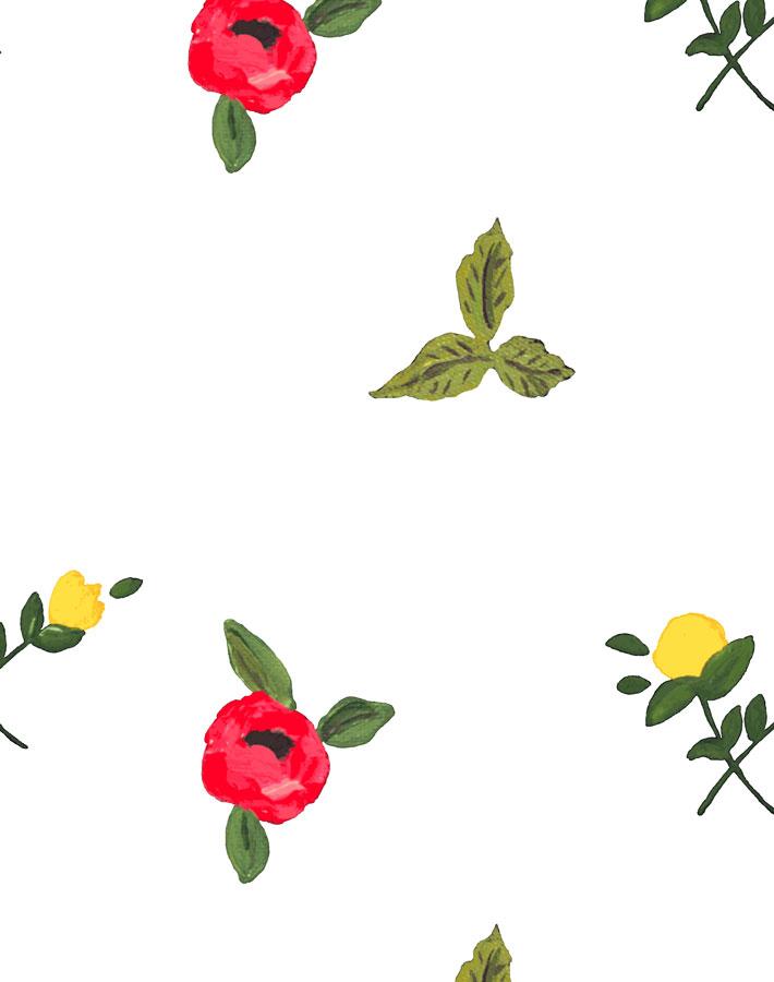 Carly Beck White 'Grand Villa Garden' Wallpaper - Peel and Stick Removable Wallpaper for Bedroom, Living Room, and Home Decor