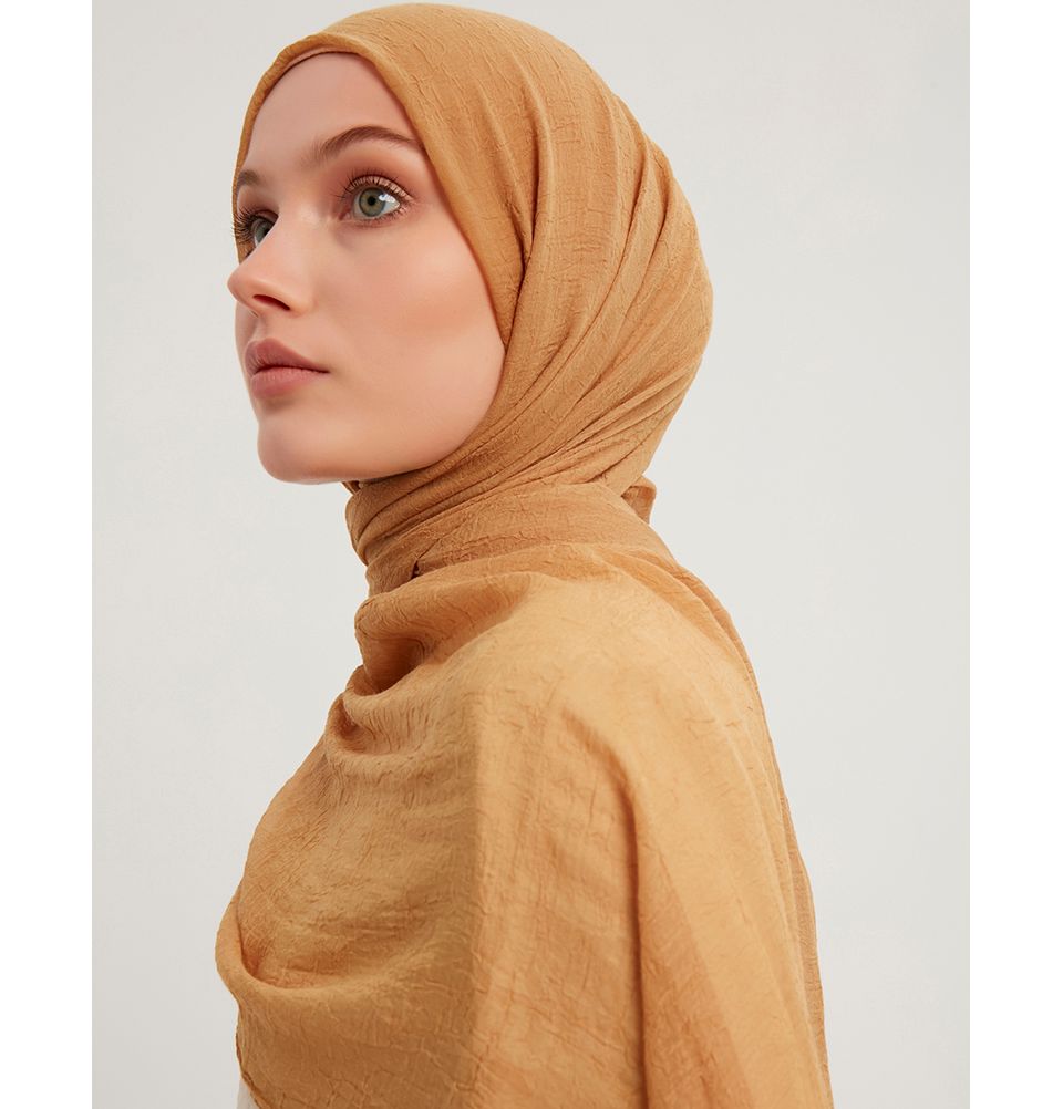 Comfortable Mustard Hijab Shawl - Soft & Stylish Scarf for Women - Perfect for Daily Wear, Prayer, and Modest Fashion