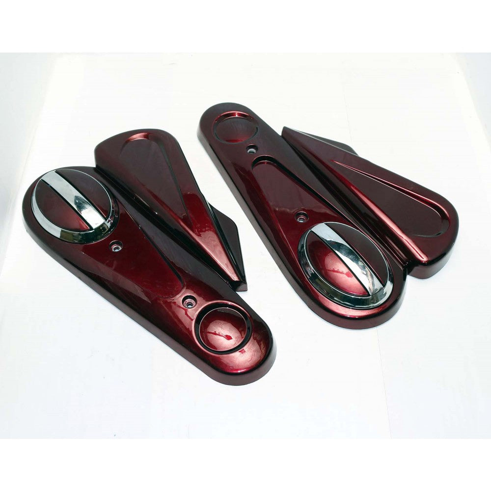 Italia MK Red Rear Fork Cover - Motorcycle Accessory for Enhanced Protection & Style - Perfect for Cruisers, Touring Bikes & Custom Builds