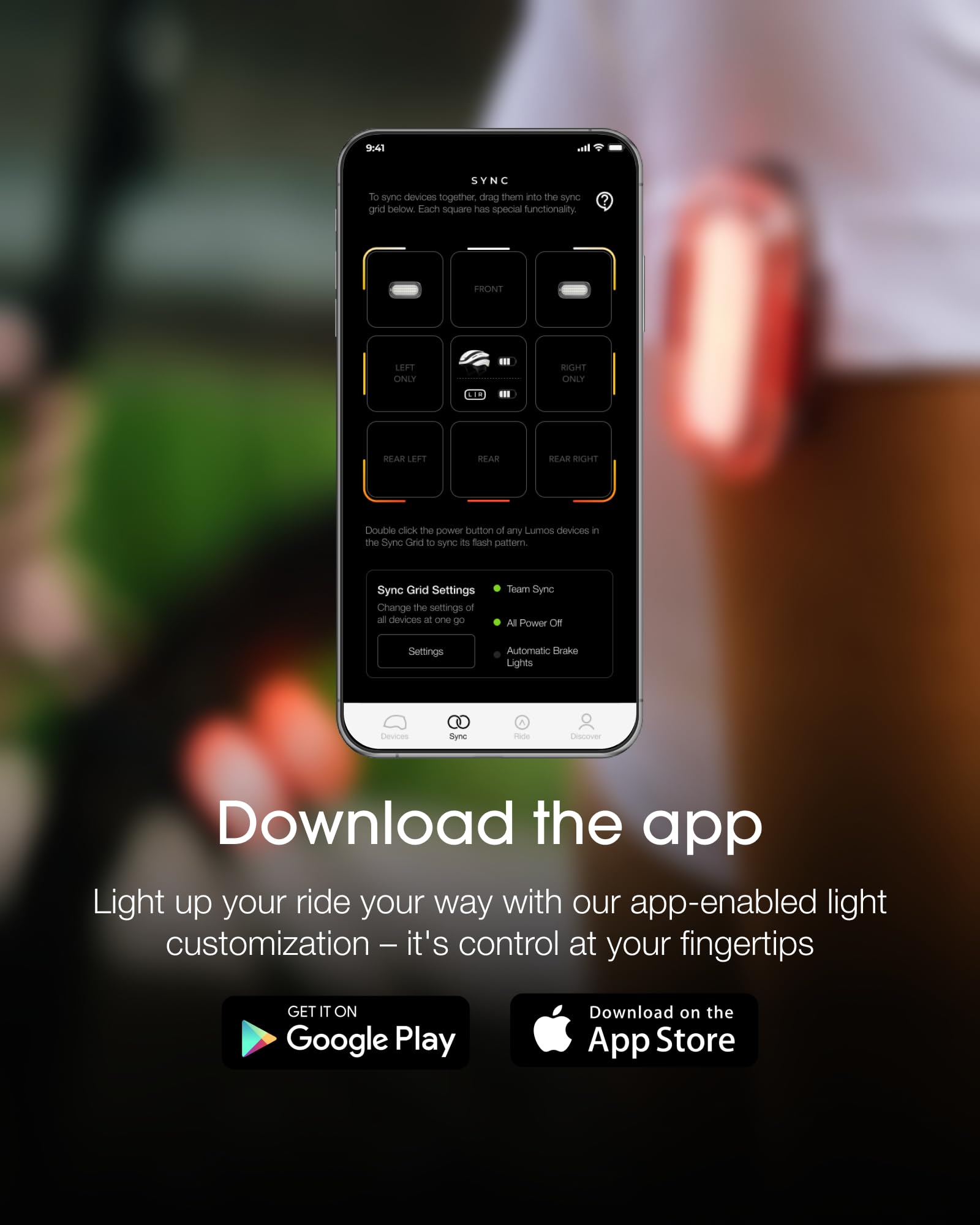 Lumos Firefly Mini Smart Bike Light System - Rechargeable LED Front & Rear Lights with Turn Signals, Brake Lights & Custom Brightness | Waterproof Bicycle Accessories for Night Riding, Commuting & Urban Cycling Safety