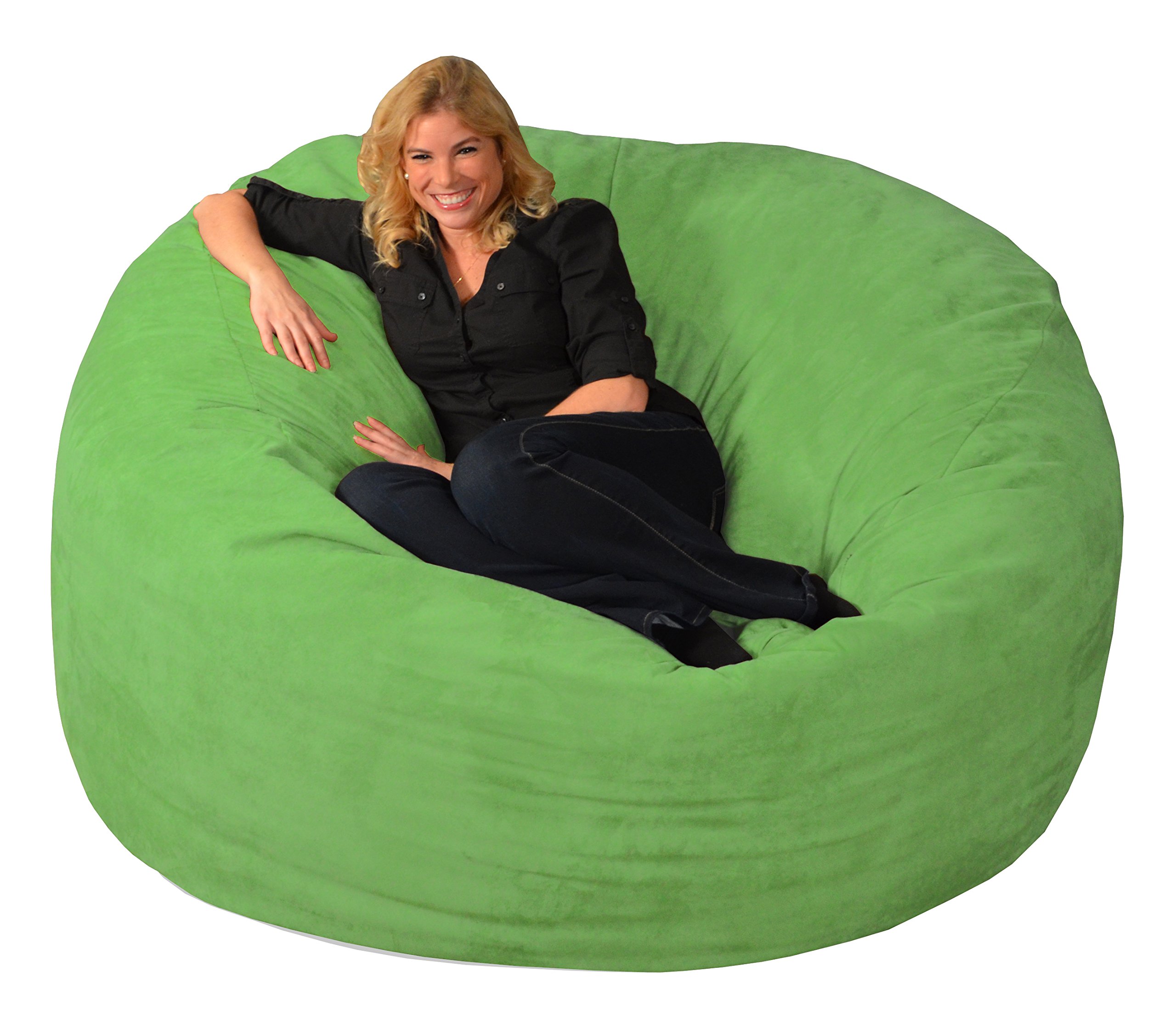 Chill Sack Giant 6' Memory Foam Bean Bag Chair - Ultra Soft Microfiber Cover in Lime Green | Perfect for Living Rooms, Game Rooms & Dorm Relaxation
