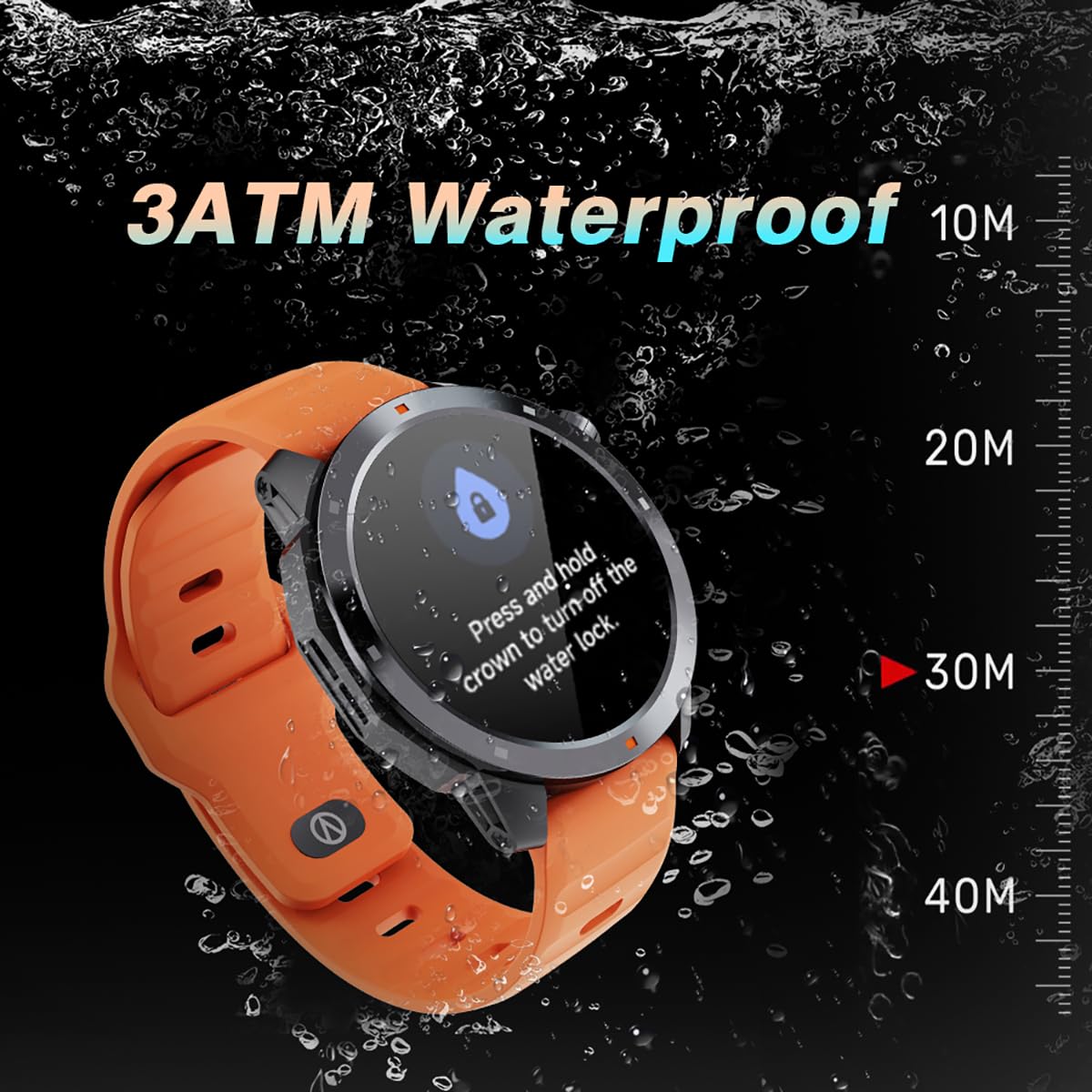 GPS Smart Watch for Men & Women - AMOLED Touch Screen, 30M Waterproof with Compass, Bluetooth 5.3 Fitness Tracker - Heart Rate, Blood Oxygen & Sleep Monitor - 60+ Sports Modes - Compatible with Android & iPhone - Perfect for Running, Swimming & Outdoor Activities