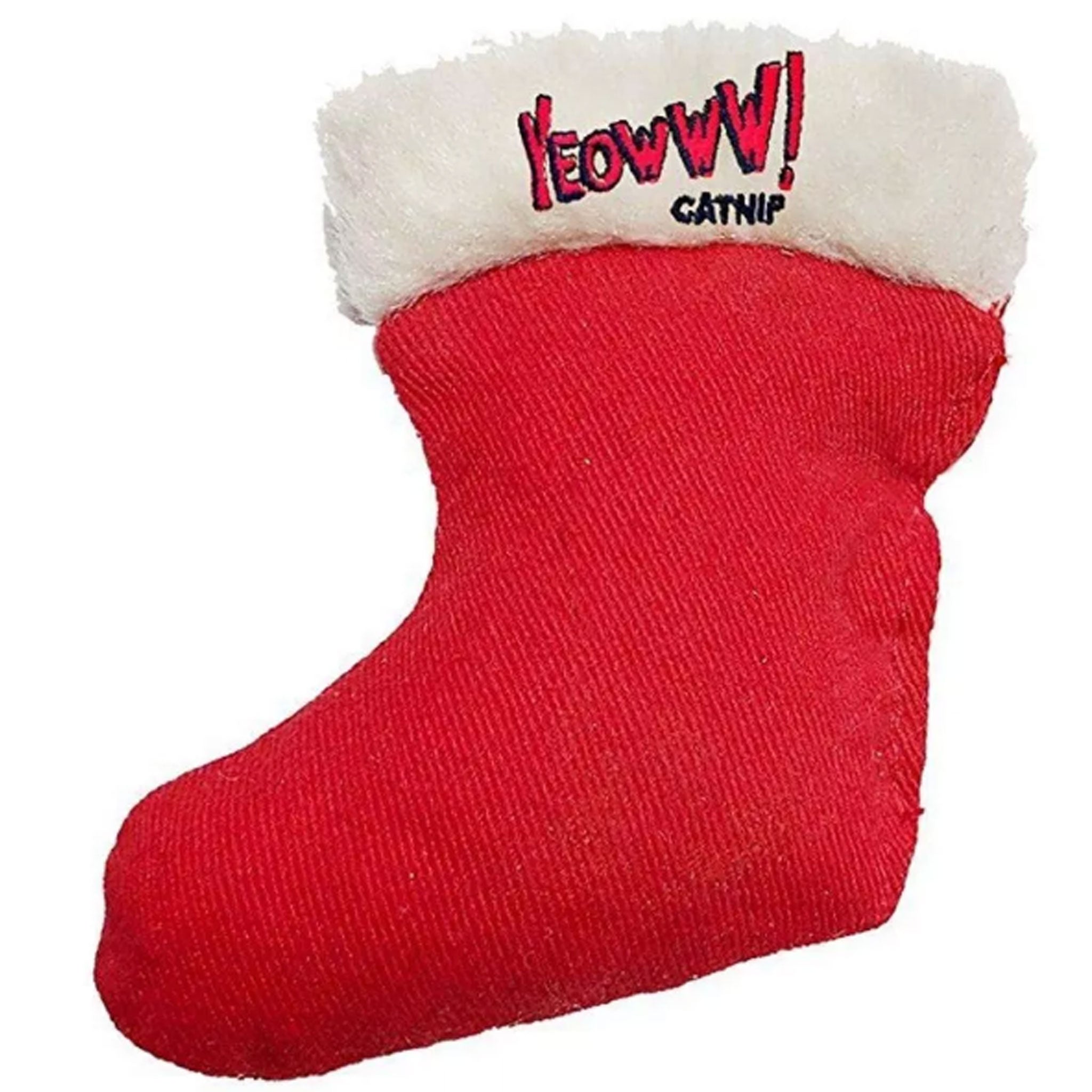 YEOWWW! Red Stocking Cat Toy - Interactive Kitten Plaything with Catnip - Perfect for Indoor Play & Holiday Gifting