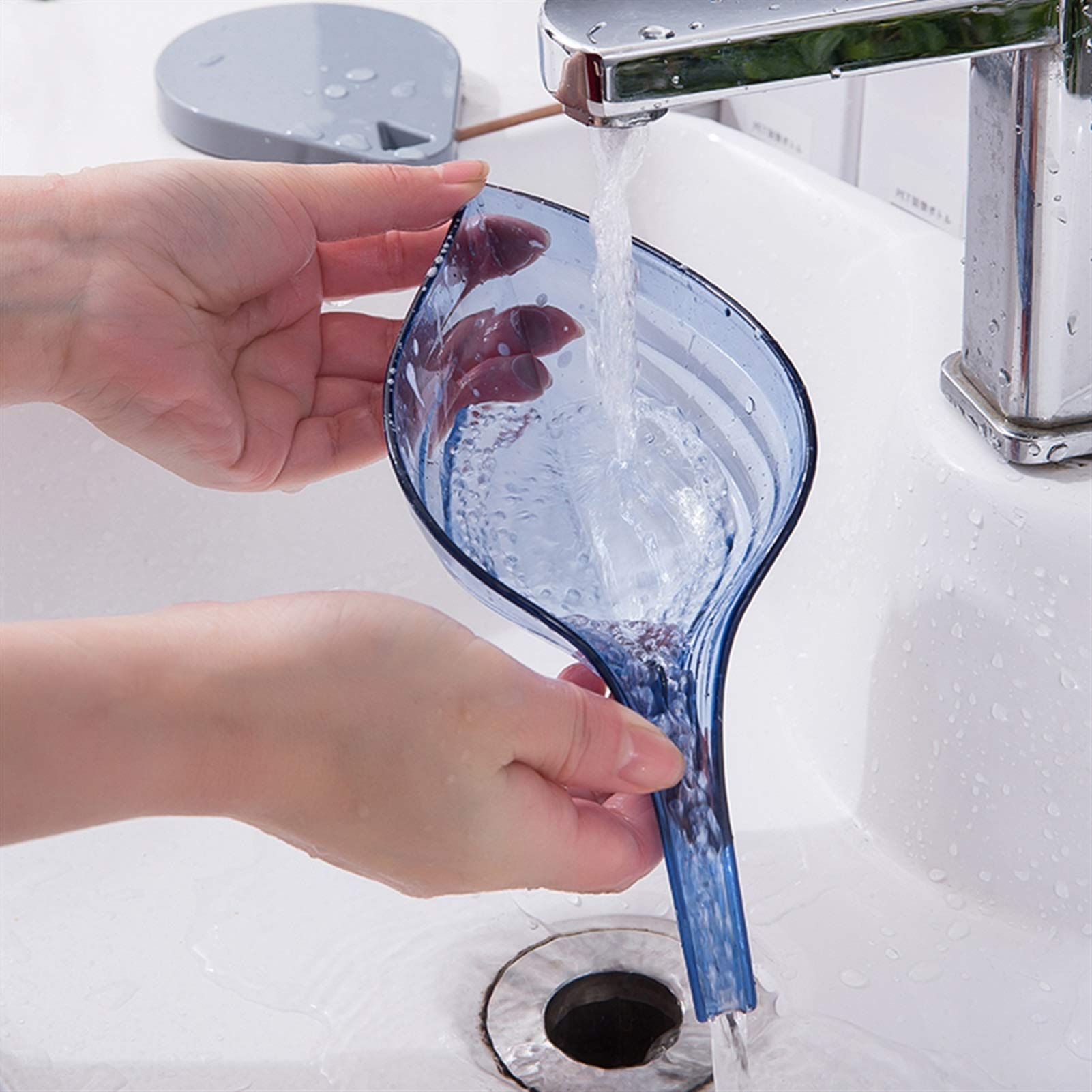 Leaf Shaped Soap Dish - Dark Purple Bathroom Soap Holder with Drainage, Elegant Soap Storage Tray for Shower, Sink Countertop, and Spa Decor