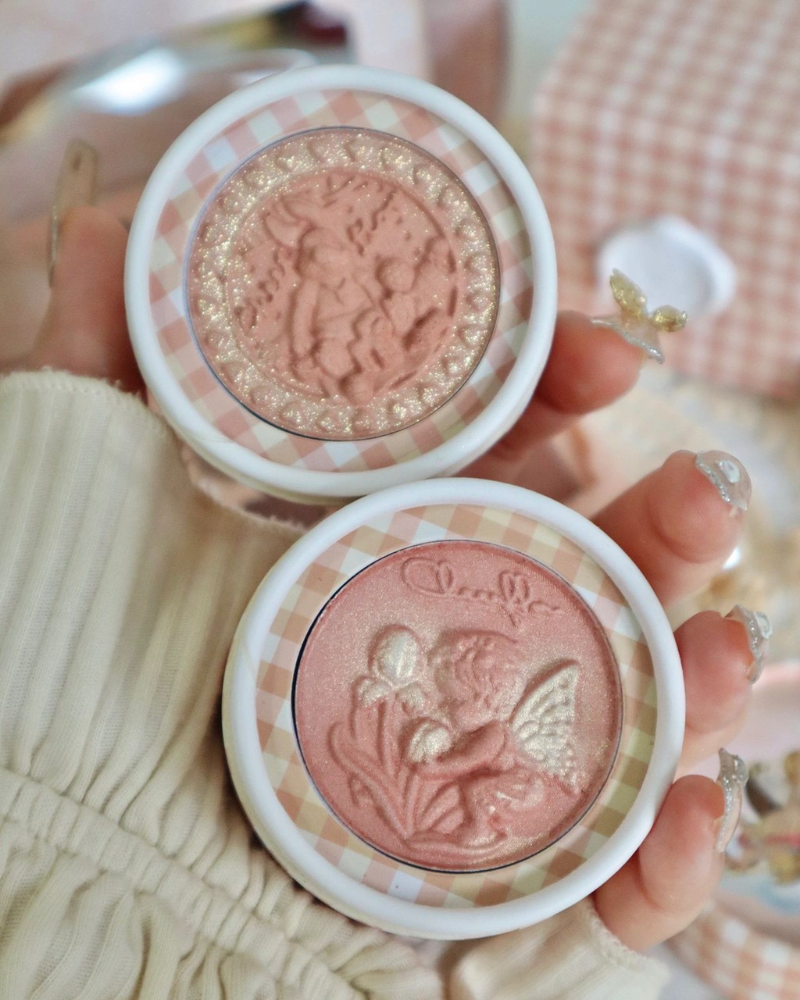 CHEERFLOR Angel Embossed Blush - Matte & Shimmer Pressed Powder Makeup for Cheeks | Perfect for Everyday Wear, Date Night & Special Occasions