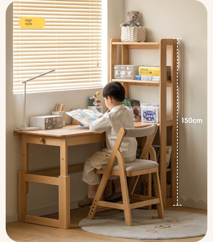 Solid Wood Kids Bookshelf - Oak & Beech Toy Storage Organizer for Bedroom, Playroom & Nursery - Durable & Stylish Children's Furniture