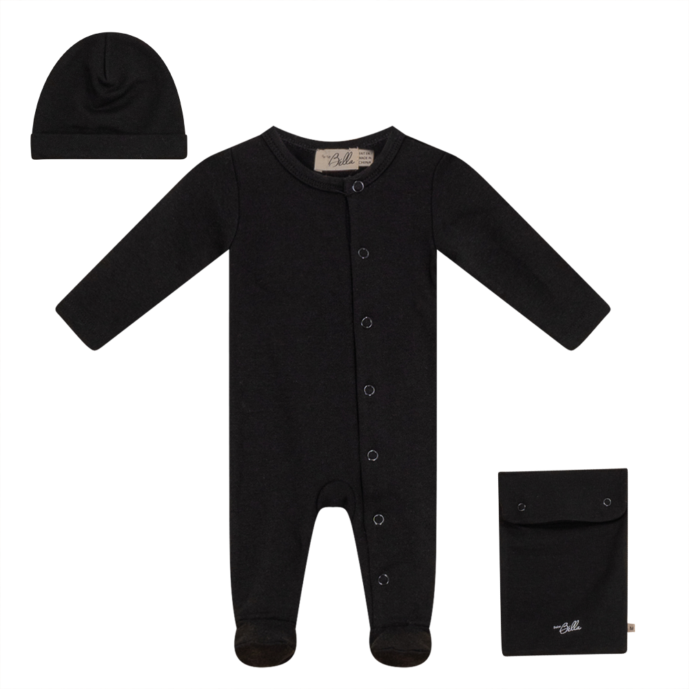 Baby Onesie with Knitted Hat Set - Soft Cotton Newborn Outfit for Boys & Girls - Perfect for Photoshoots, Holidays & Cozy Home Wear