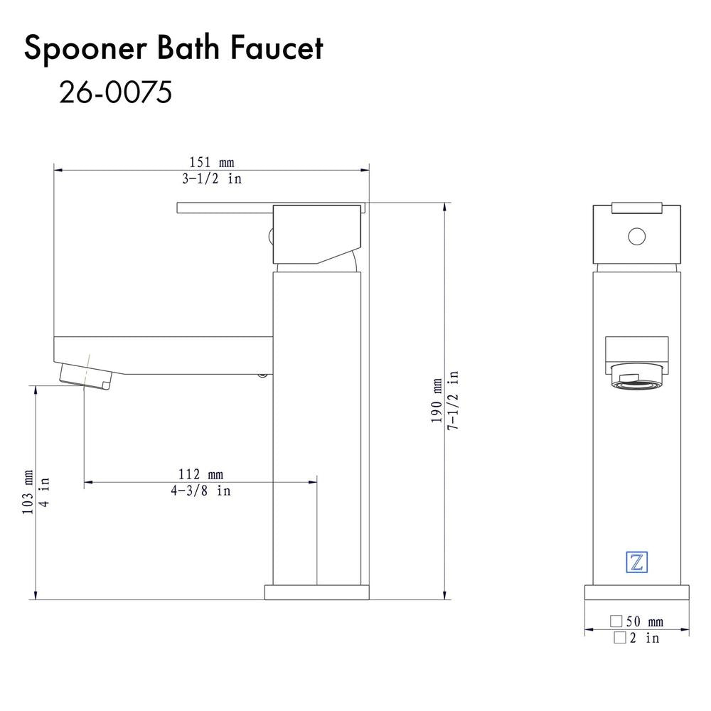 ZLINE Autograph Edition Matte Black Spooner Bathroom Faucet - Modern Single Hole Deck Mount Bathroom Sink Faucet with Lever Handle for Contemporary Home & Luxury Hotel Bathroom Renovation