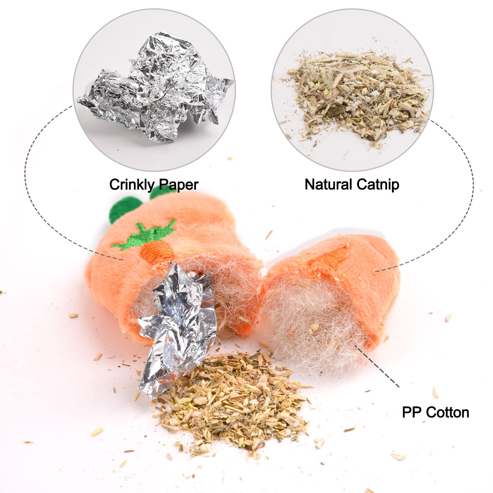 OneBarleyCorn 12-Pack Catnip Toys for Indoor Cats - Plush Chew Toys, Interactive Cat Pillows & Crinkle Balls for Teeth Cleaning - Perfect for Playtime, Training & Stress Relief for Adult Cats & Kittens