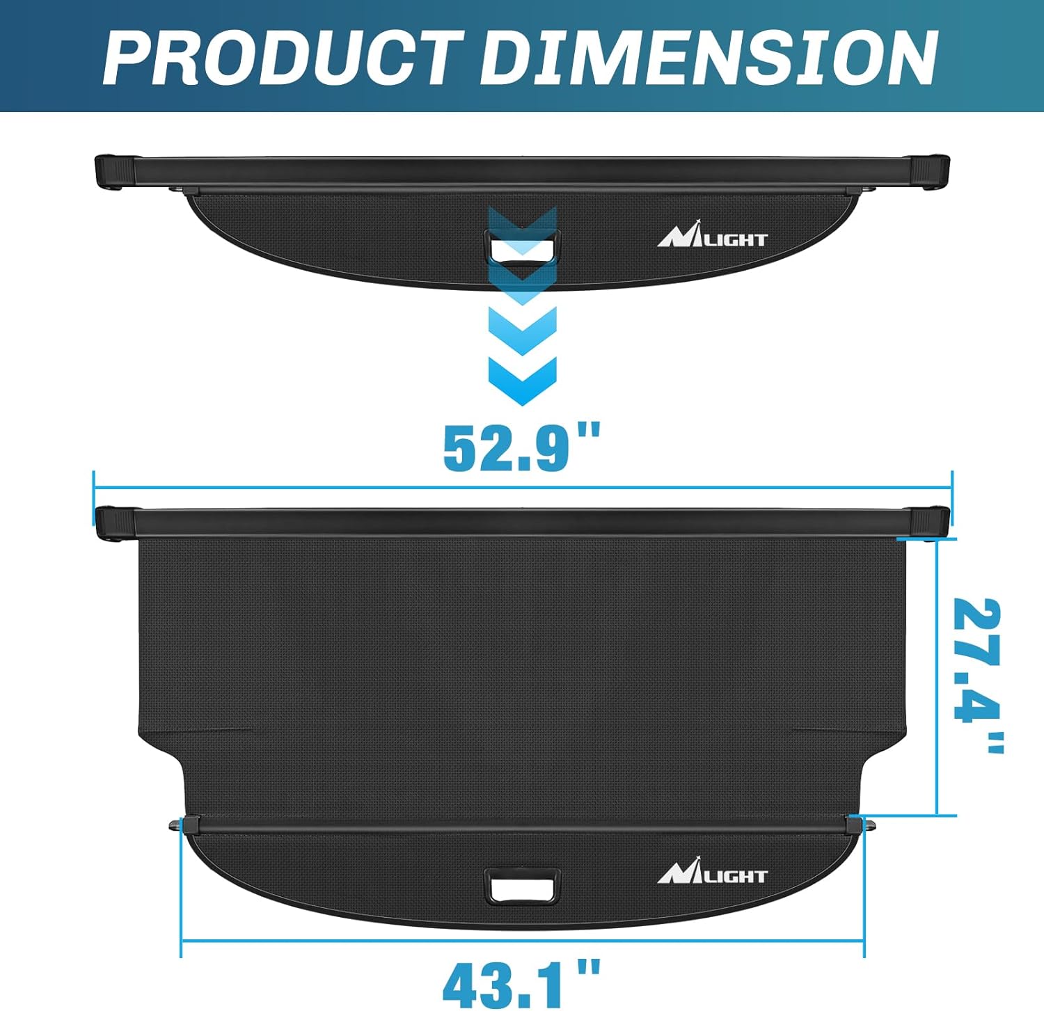 2021-2024 Hyundai Tucson Retractable Cargo Cover - Custom Fit Trunk Shade Protector for Privacy & UV Protection | Perfect for Road Trips, Grocery Hauling & Pet Safety