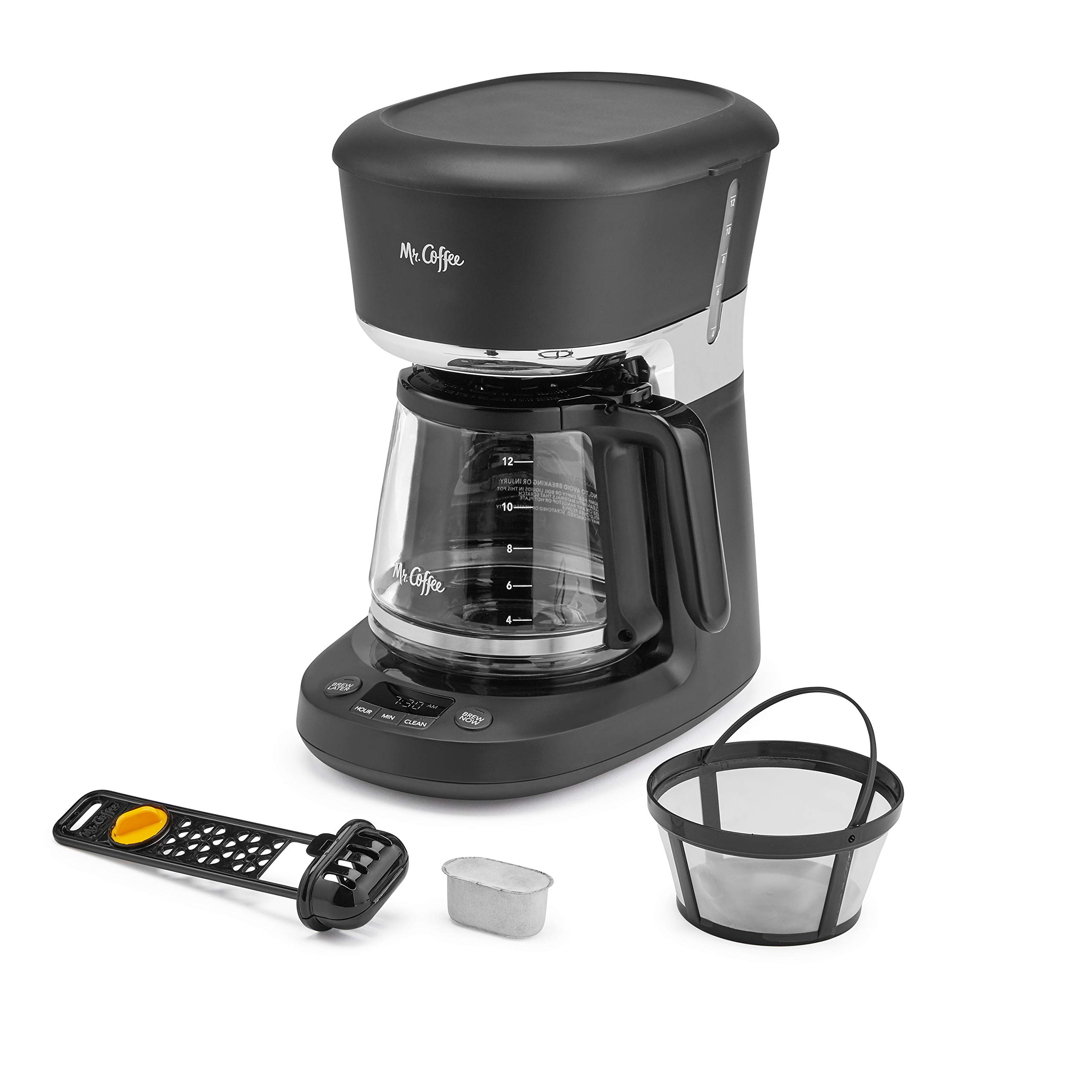 Mr. Coffee 12-Cup Programmable Coffee Maker with Advanced Water Filtration, Permanent Reusable Filter & Dishwasher Safe - Perfect for Home, Office & Entertaining