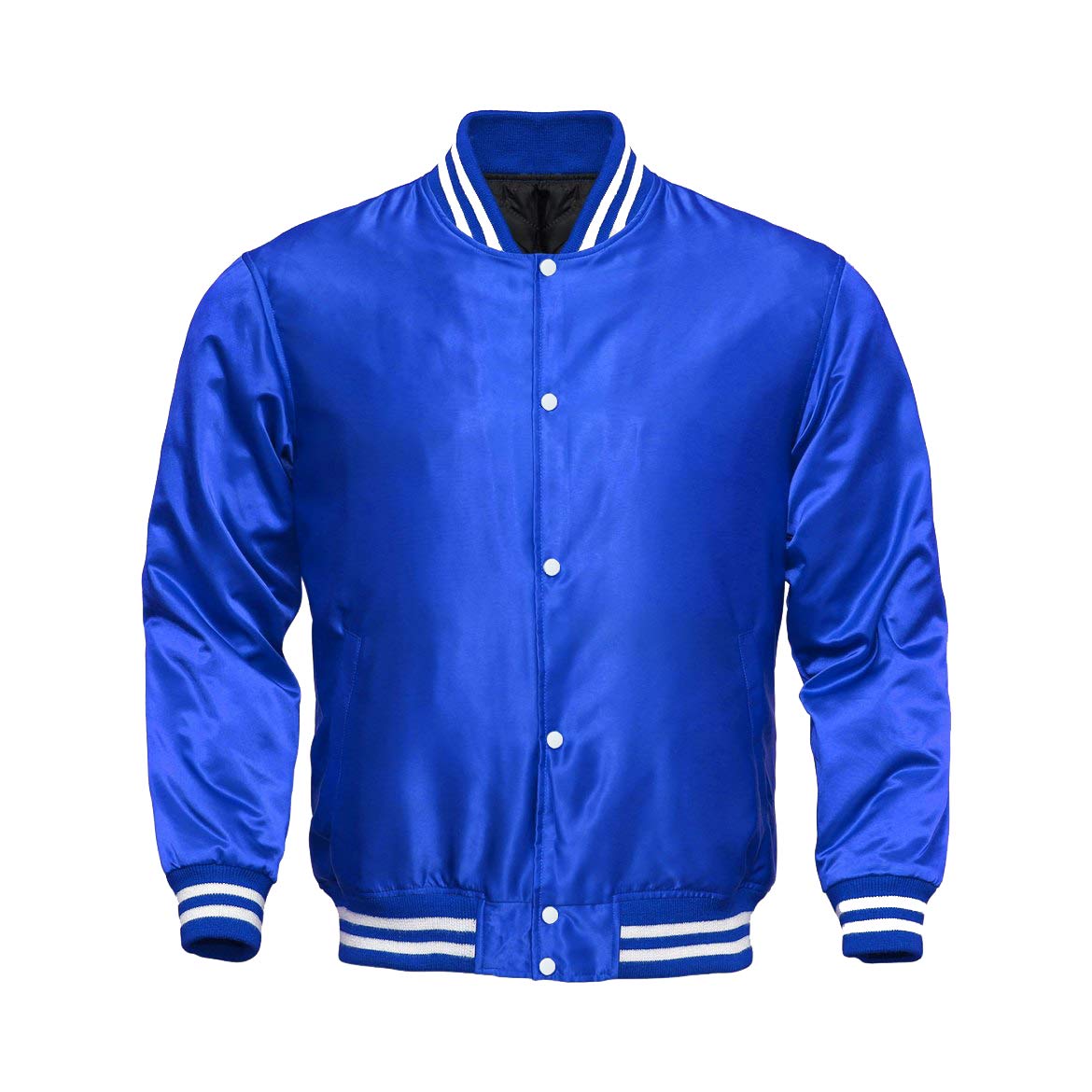 Vintage Retro Varsity Letterman Baseball Bomber Jacket - Polyester Satin Full-Zip Jacket for Men - Perfect for High School Sports, Casual Wear & Street Fashion