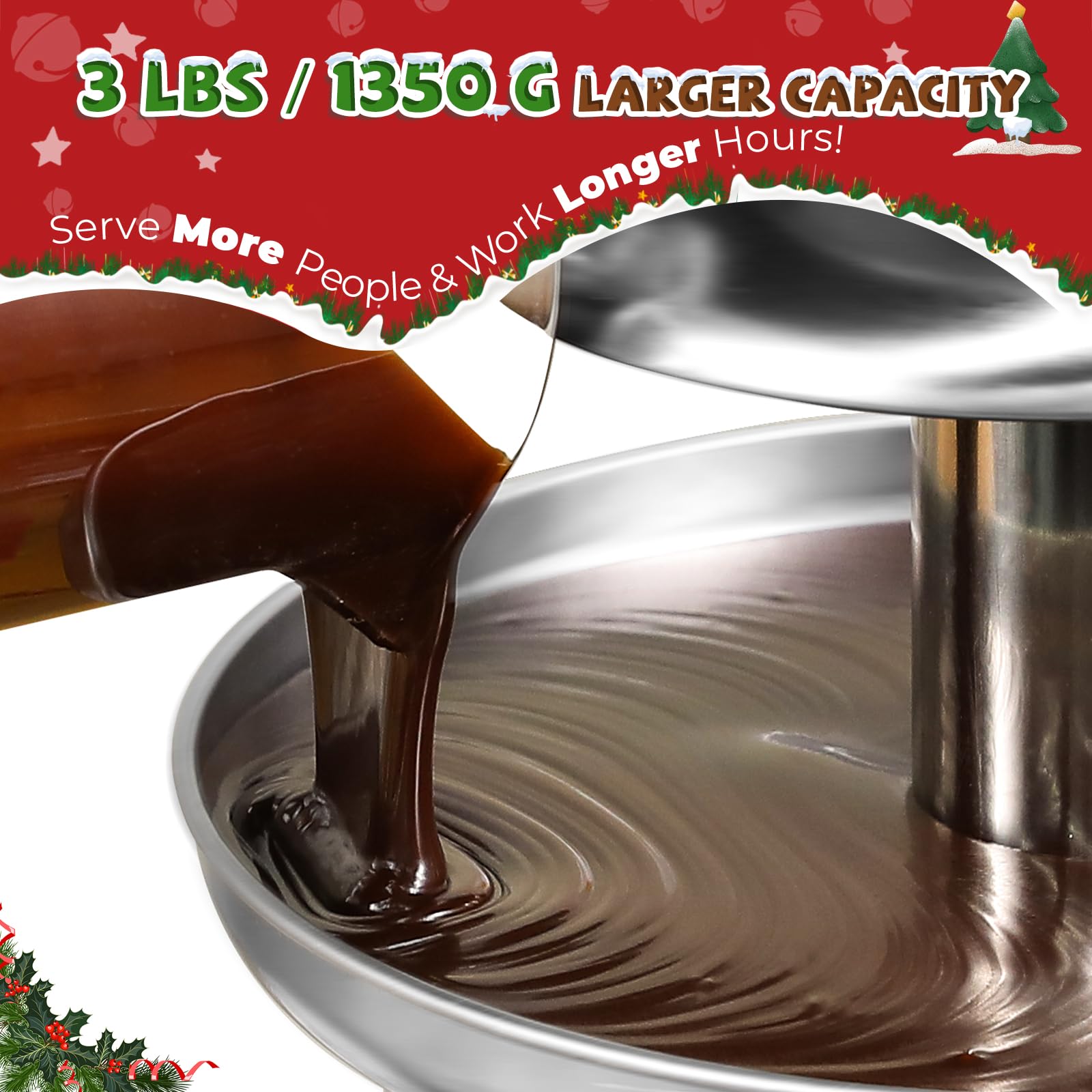 4-Tier Chocolate Fountain Machine for Parties & Events - 3-Tier Mini Chocolate Fountain for Home & Small Gatherings - Perfect for Weddings, Birthdays, and Dessert Displays