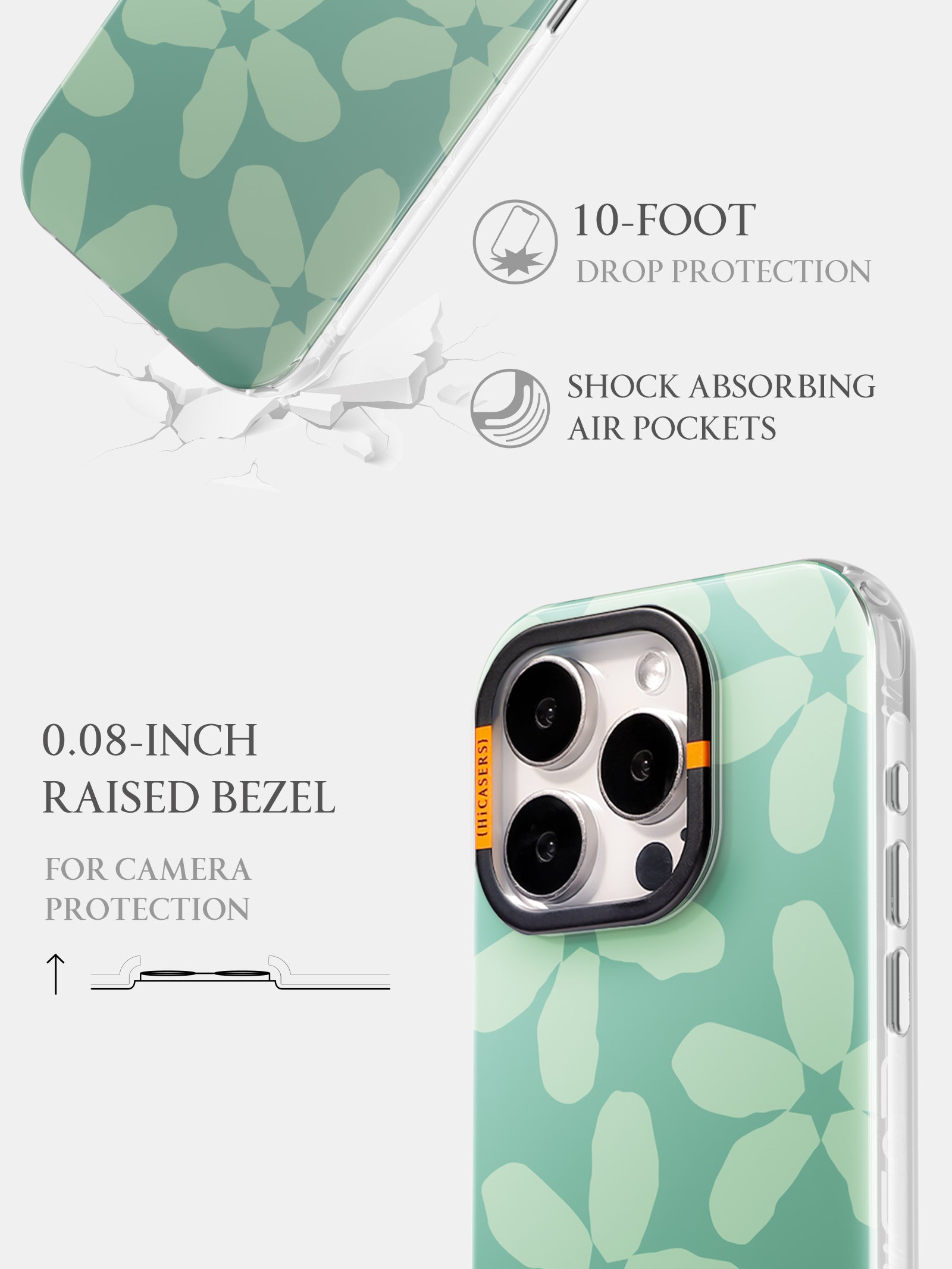 Starry Blossom Green Phone Case - Durable Protective Cover for iPhone & Samsung - Perfect for Everyday Use & Outdoor Adventures