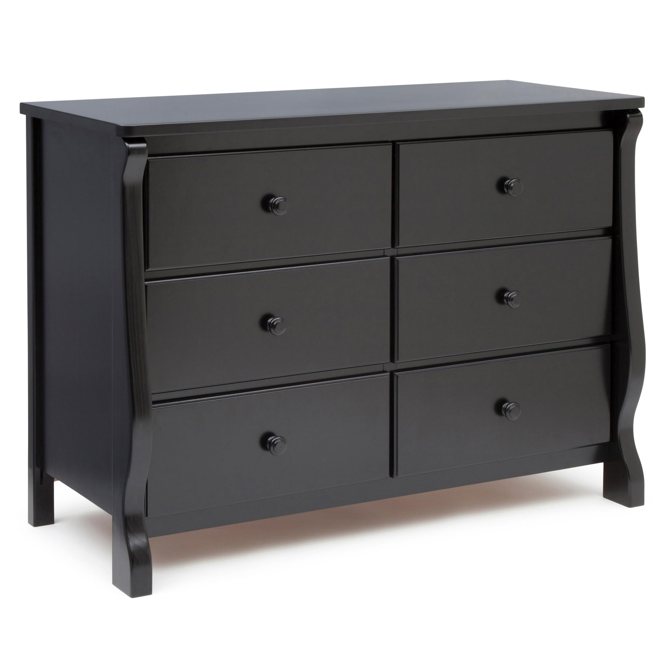 Delta Children Universal 6 Drawer Dresser with Interlocking Drawers - Sturdy Kids Dresser for Bedroom, Nursery & Playroom - Ebony Black Finish for Modern Home Decor