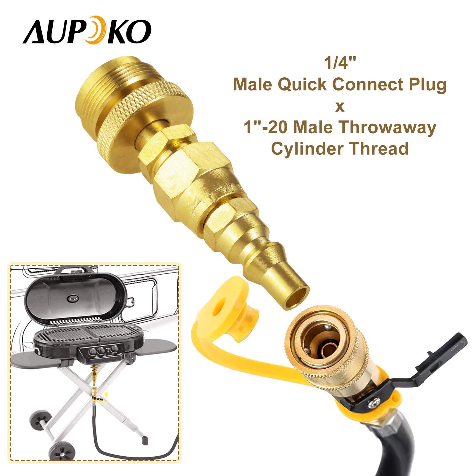 Aupoko 1lb Propane Disposal Adapter with 1/4
