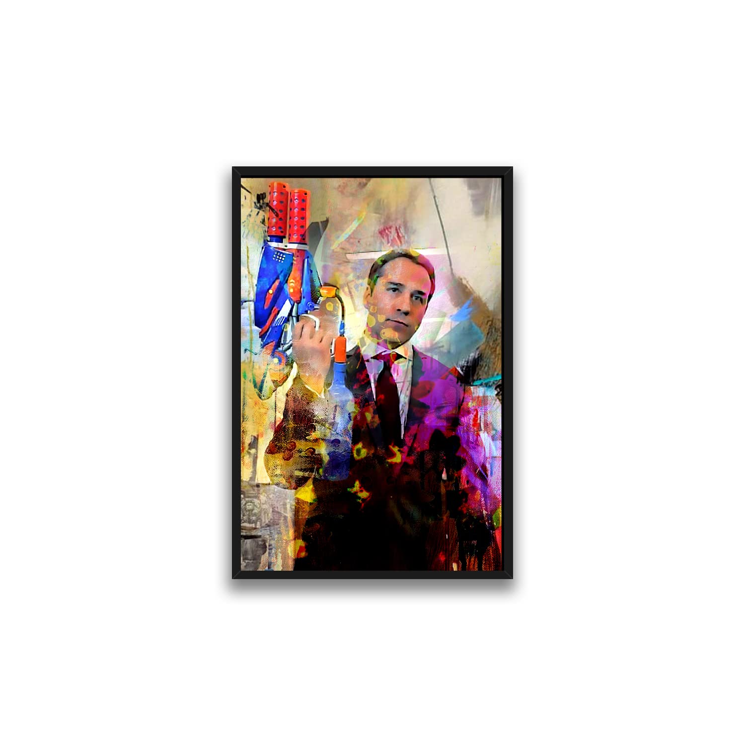 Ari Gold Art Canvas Bubble Print - Multicolor Effect Wooden Framed Wall Decor for Office & Bedroom - 30x40 Inch Large Movie Poster Art - Perfect for Home Theater & Pop Culture Themed Spaces