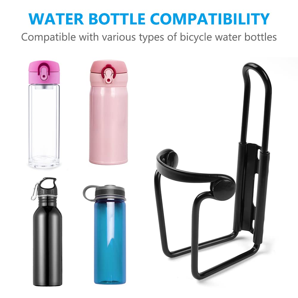 Lightweight Alloy Bike Water Bottle Holder - Universal Bicycle Bottle Cage with Screw Tool for Road, Mountain & Hybrid Bikes - Easy Installation & Quick Mount - Perfect for Cycling, Commuting & Outdoor Adventures - Black