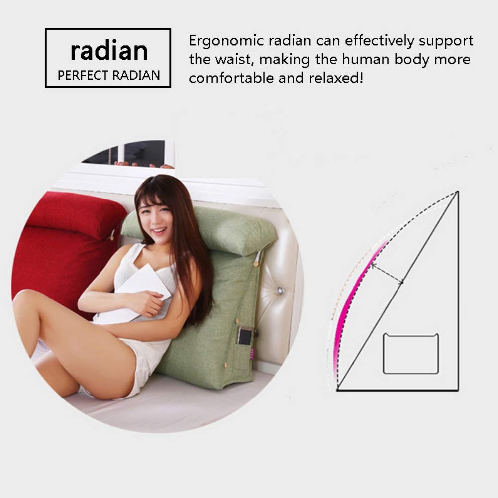 Ochine Wedge Reading & TV Pillow with Adjustable Neck Support - Memory Foam Backrest Cushion with Pockets, Removable Washable Cover - Perfect for Bed, Sofa & Watching TV