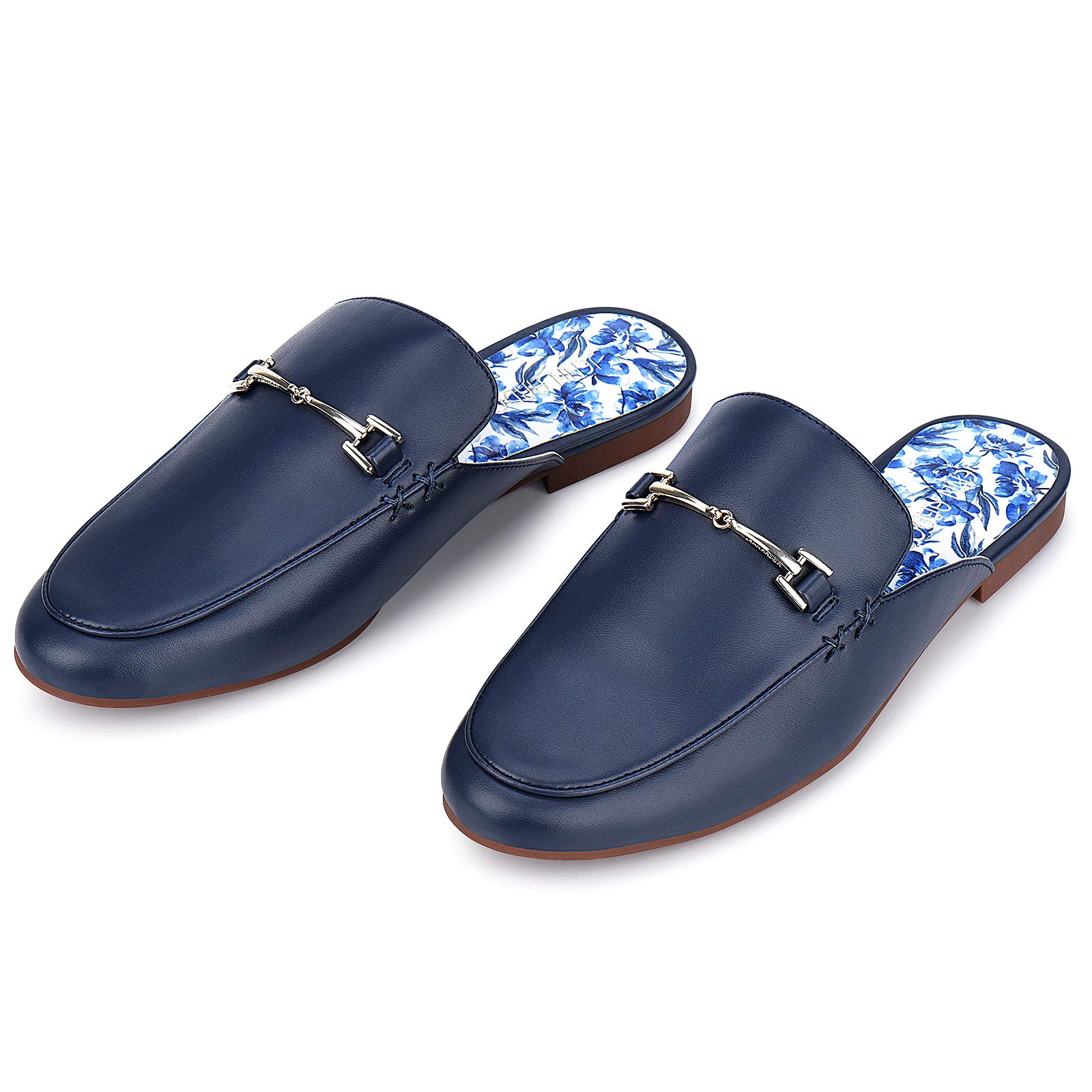 JENN ARDOR Women's Pointed Toe Mules - Slip On Backless Loafers & Flats for Work, Casual Wear | Comfortable Low Heel Slides for Office, Home, and Everyday Use