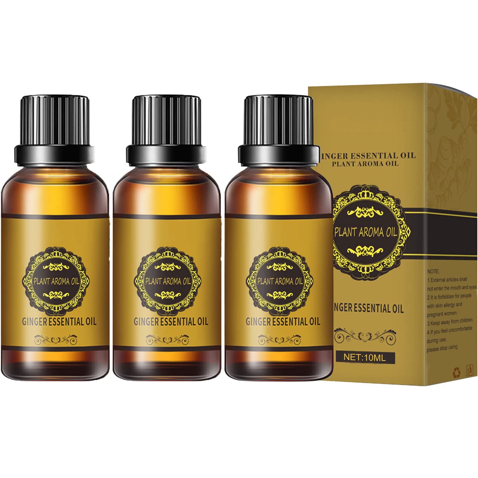 LFGW Slimming Ginger Oil for Belly & Tummy - Natural Lymphatic Drainage Essential Oil for Weight Loss & Detox - Perfect for Massage, Post-Workout Recovery & Relaxation