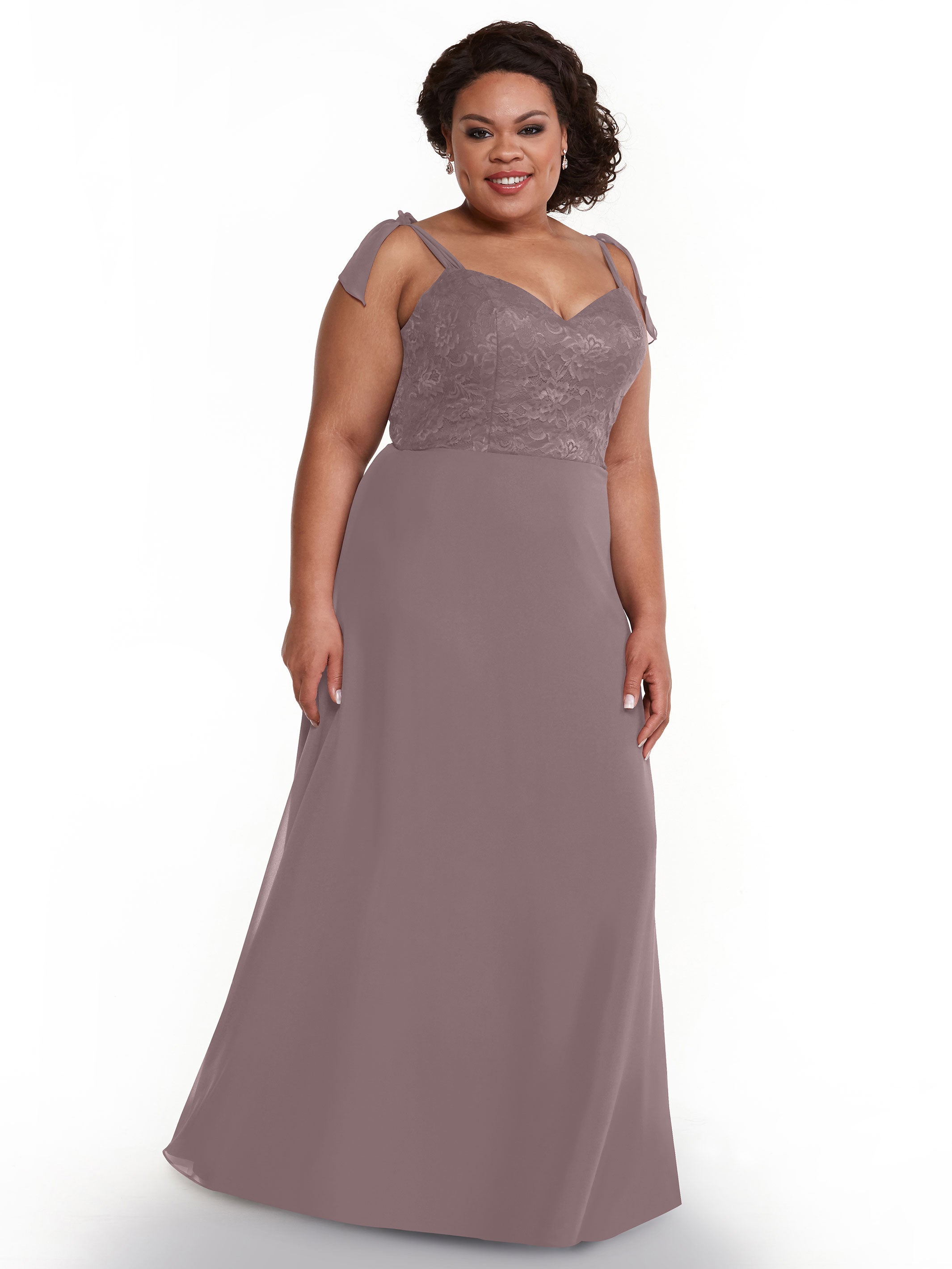 Elegant A-Line Bridesmaid Dress with Lace Bodice & Tulle Ribbon Straps - Perfect for Weddings, Formal Events & Special Occasions