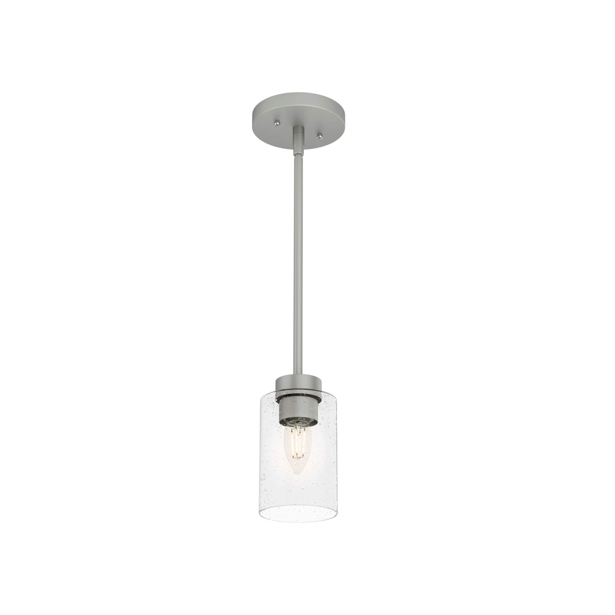 Hunter Fan Company 19012 Hartland Pendant Light in Matte Silver - Modern Ceiling Lighting for Kitchen, Dining Room, and Entryway