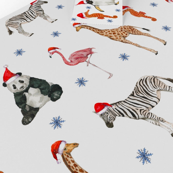 Festive Christmas Animal Wrapping Paper - Cute Holiday Gift Wrap for Presents, Party Decorations & DIY Crafts (20 Sheets)