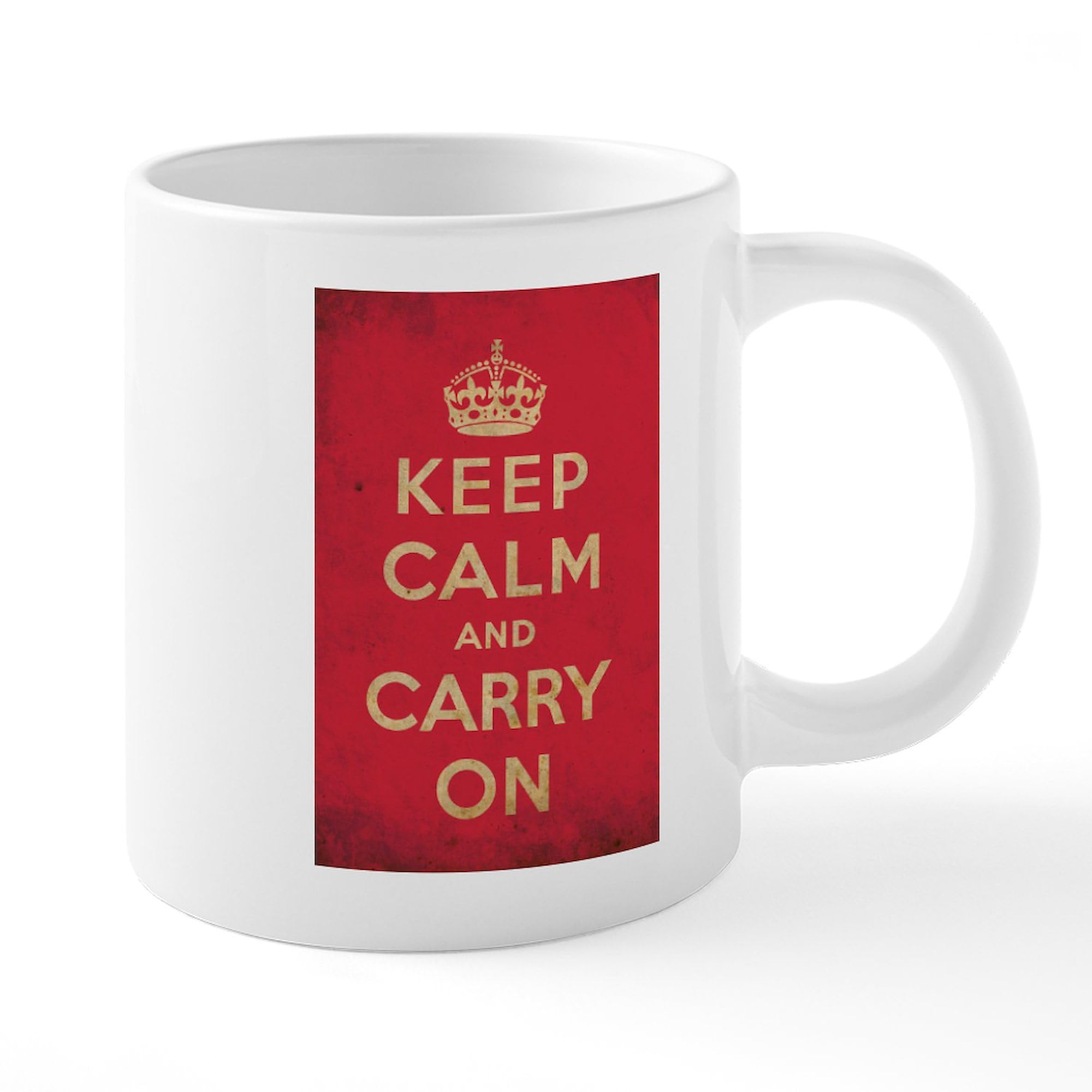 Keep Calm And Carry On 20 oz Ceramic Coffee Mug - Large Insulated Tea Cup for Office, Home & Gifts - Funny British Humor Mega Cup for Coffee Lovers